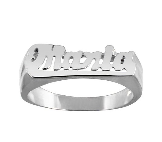 Sterling Polished Personalized Name Ring