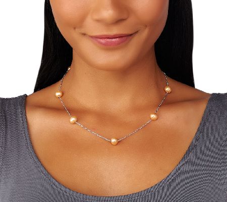 Honora Cultured Pearl Station 24" Necklace 