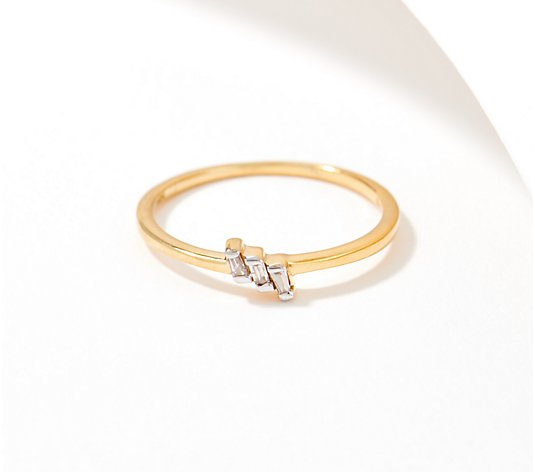 Accents by Affinity Sterling Silver Baguette Diamond Ring