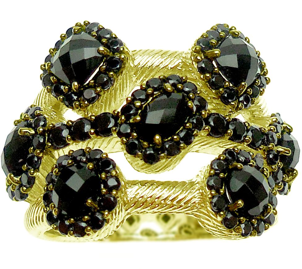 Judith Ripka 14K Clad Onyx & Black Spinel Ring - QVC.com
