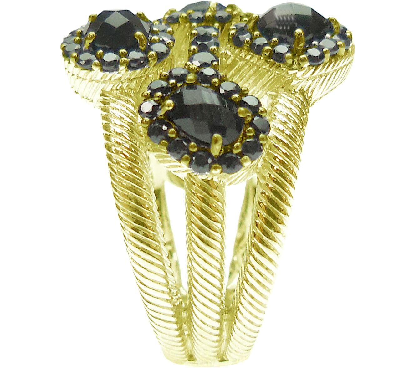 Judith Ripka 14K Clad Onyx & Black Spinel Ring - QVC.com