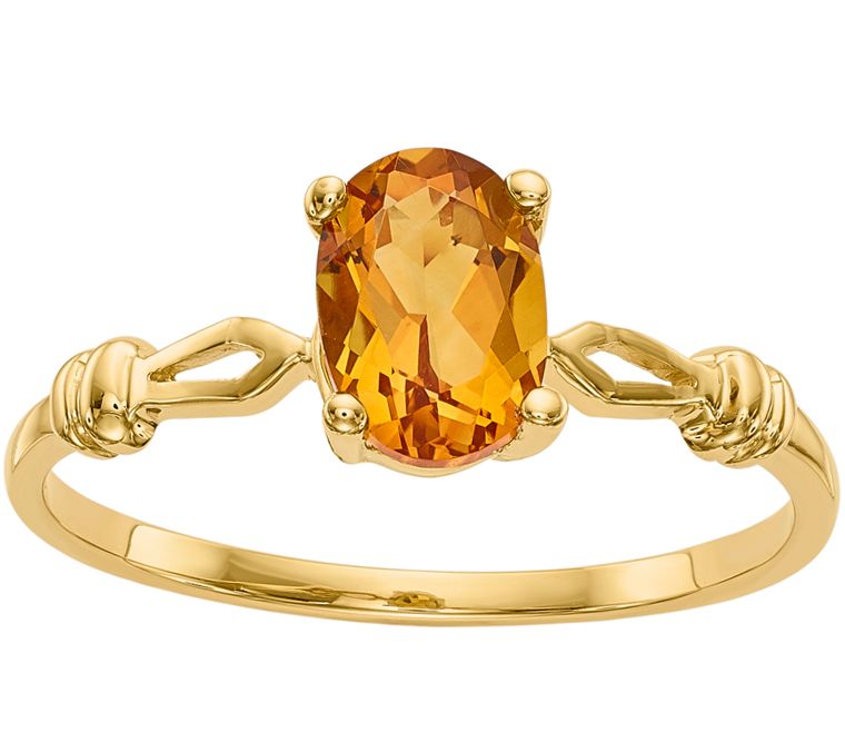 14K Oval Gemstone Solitaire Ring - QVC.com