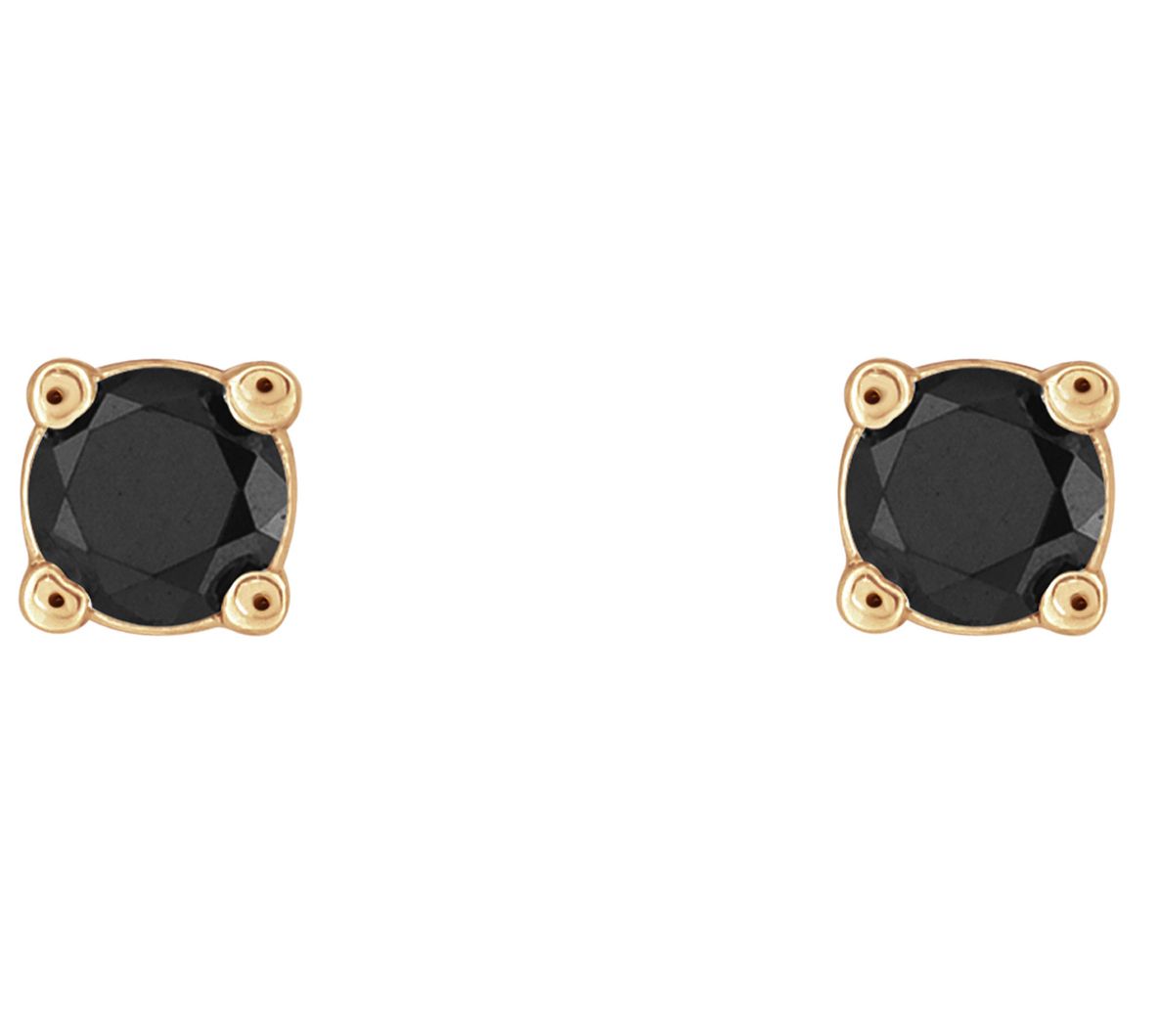 Affinity 14K 1/10 cttw Round Black Diamond StudEarrings