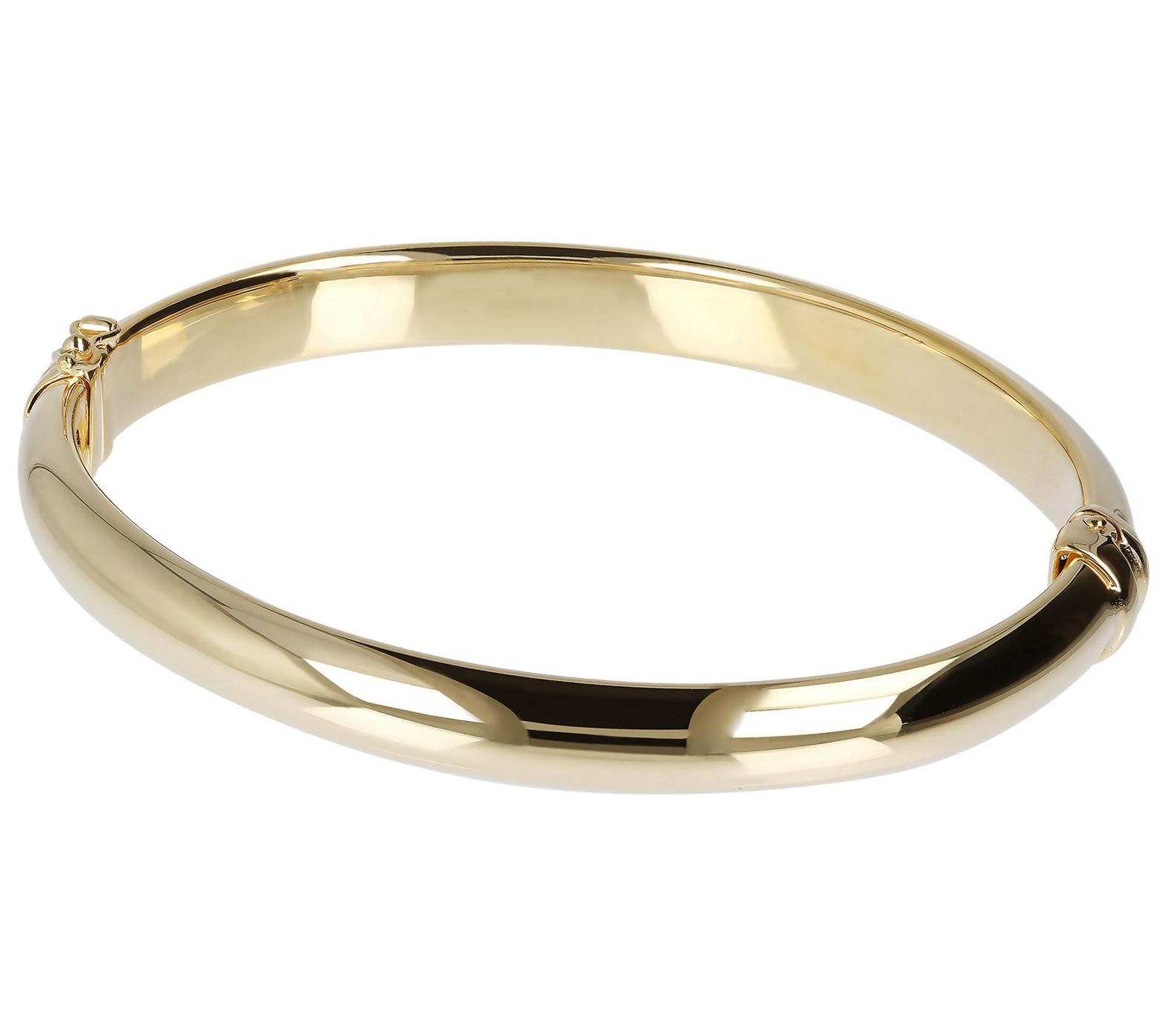 Veronese 18K Gold-Clad Polished or Satin Finished Oval Bangle - QVC.com