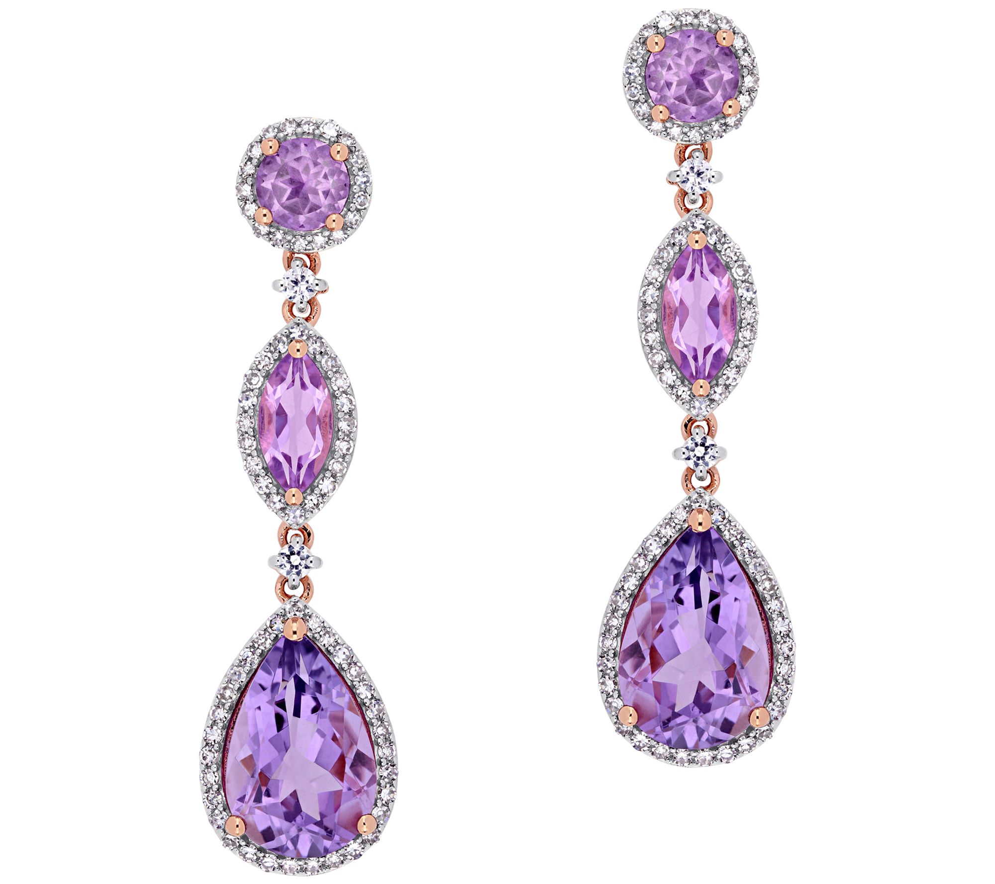 Bellini 8.00 cttw Multi-Gemstone & 5/8 cttw Diamond Earrings