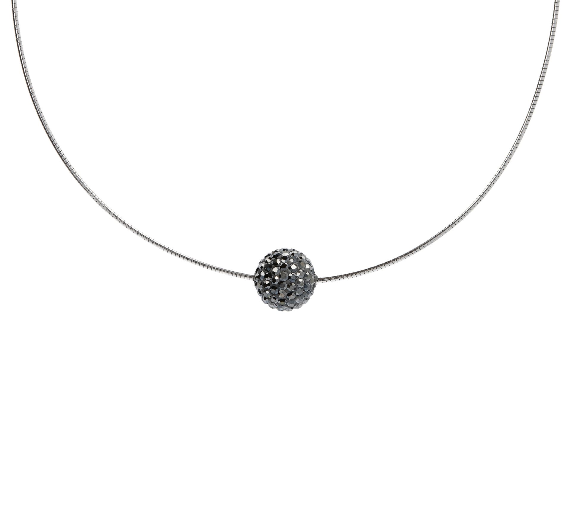 Mistero Sterling Silver Hematite Bead w/ Omegacklace