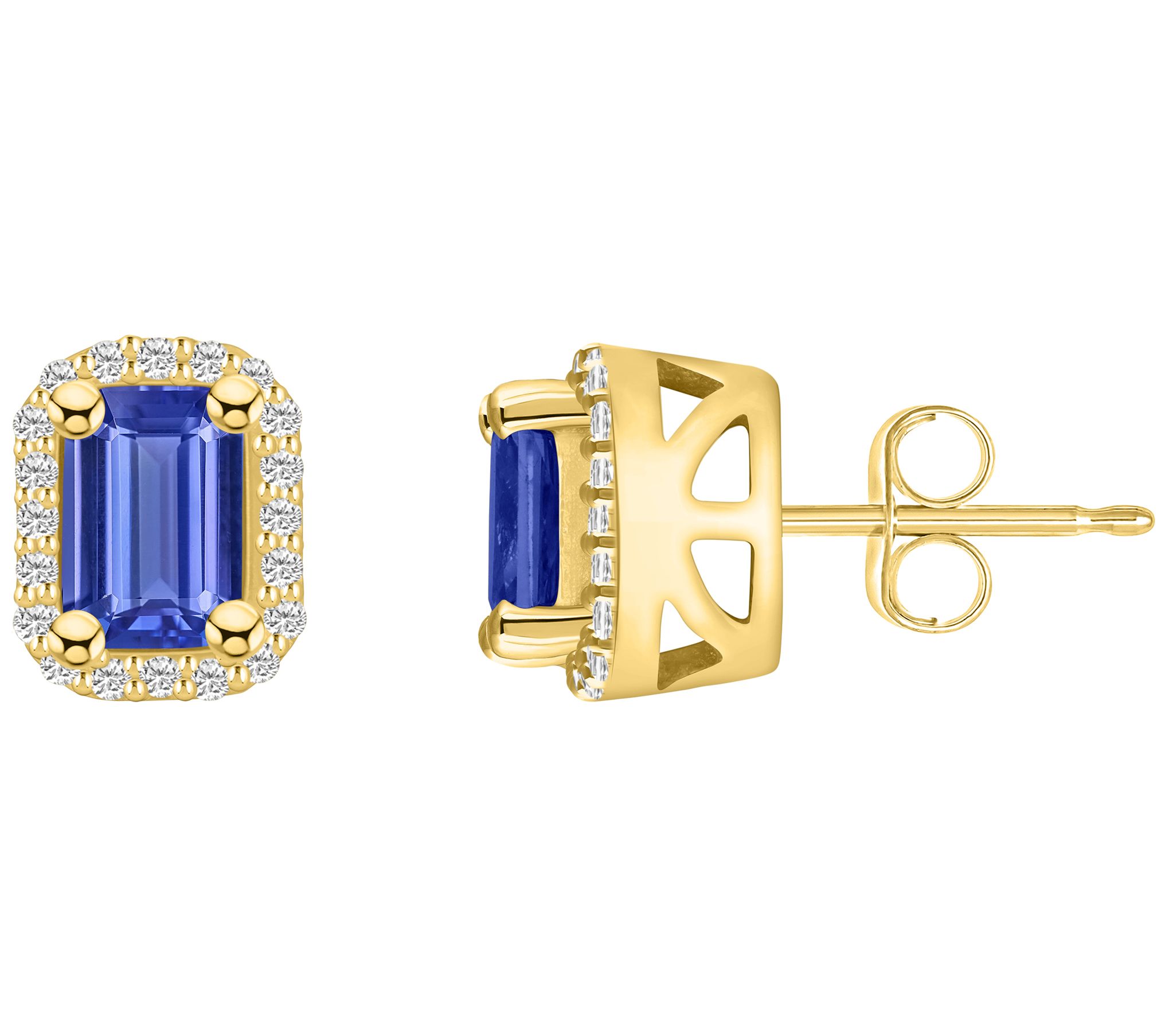 Affinity Gems 14K 1.10 cttw Tanzanite 0.20 cttw Diamond Studs