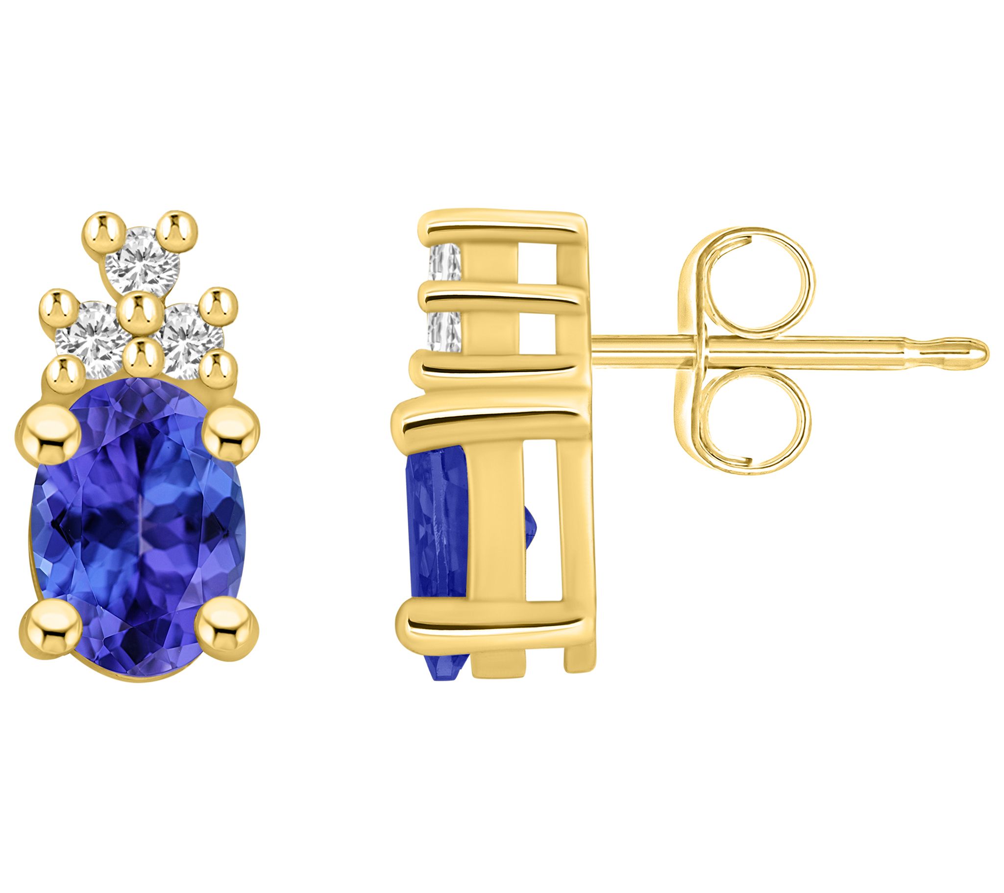 Affinity Gems 14K 1.50 cttw Tanzanite 0.15 cttw Diamond Studs