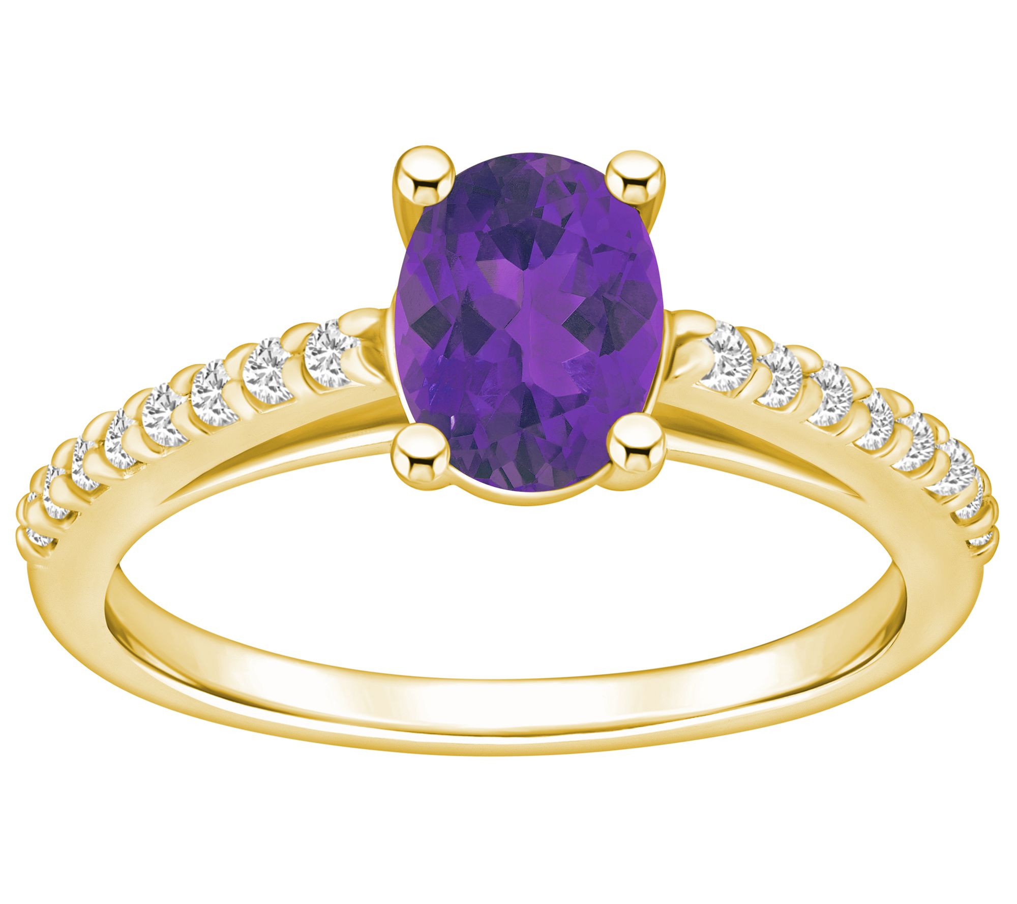 Affinity Gems Oval Gemstone & Diamond Ring, 14K Gold