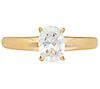 "As Is" Diamonique 1.00 cttw Solitaire Ring, 14K Yellow Clad, 1 of 4