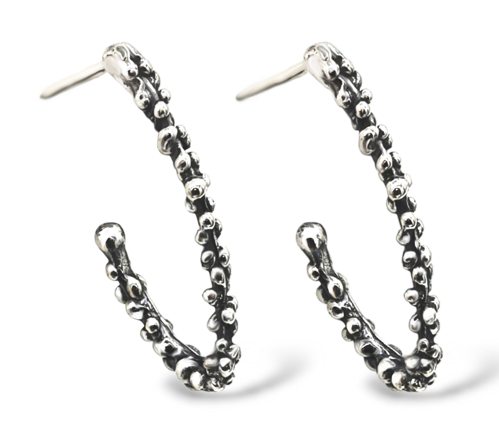 Hagit Sterling Silver Bubble Hoop Earrings