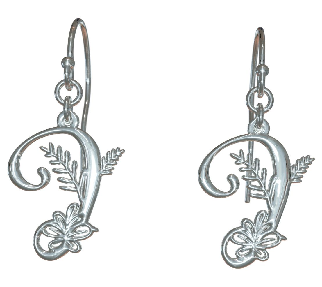 Sterling Silver Botanist Bouquet Initial Earrings