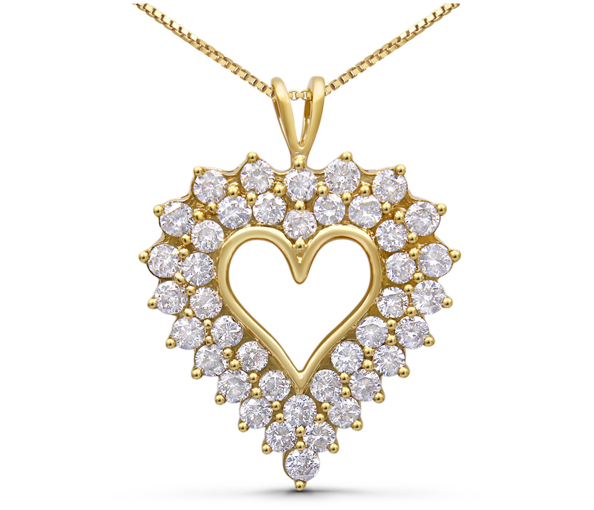 Haus of Brilliance Diamond Heart Necklace, 14 KGold Plated