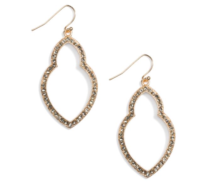 Marlyn Schiff Black Crystal Marquise Dangle Earrings