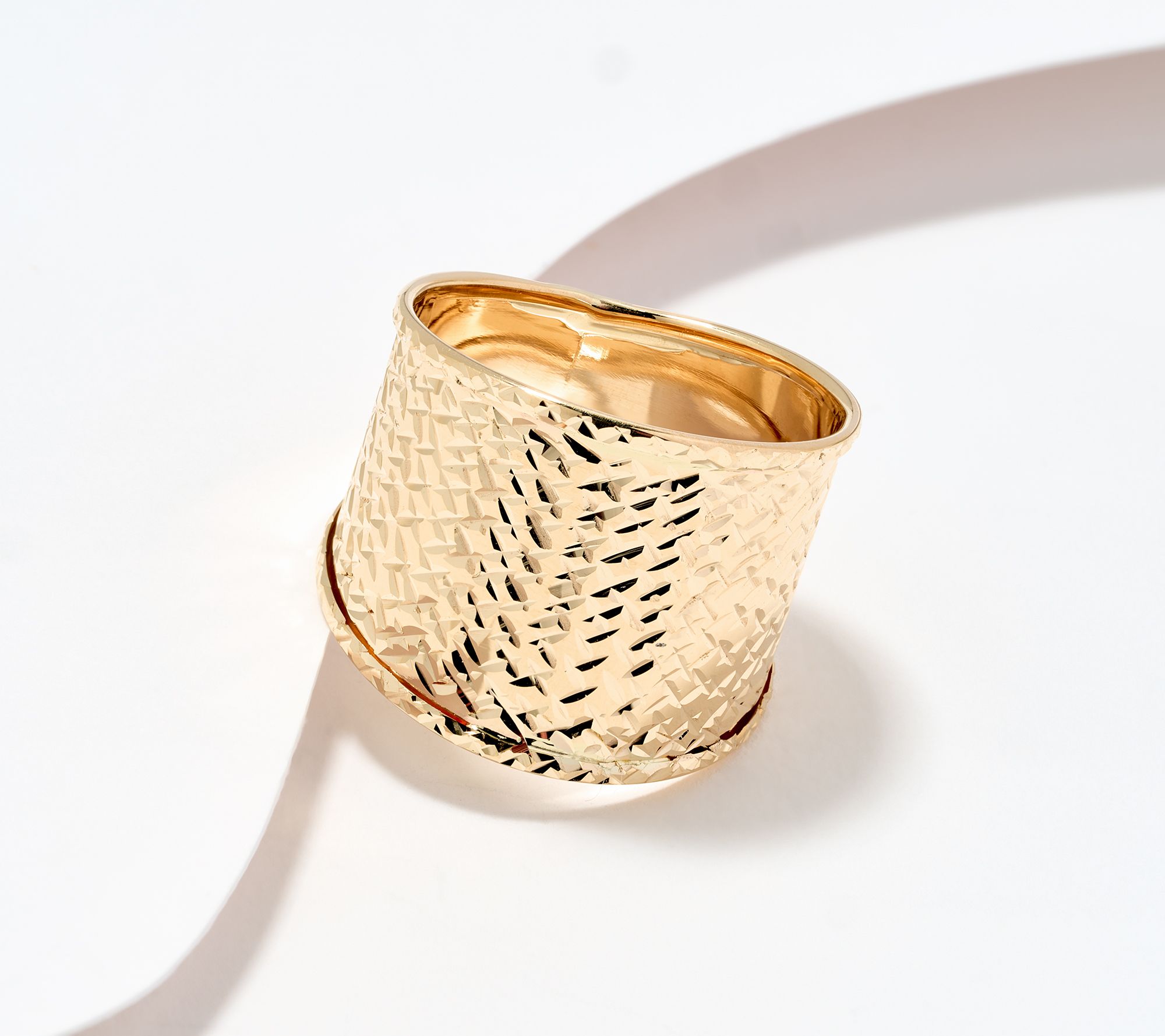 "As Is" David Markstein 14K Gold Diamond Cut Graduated Ring