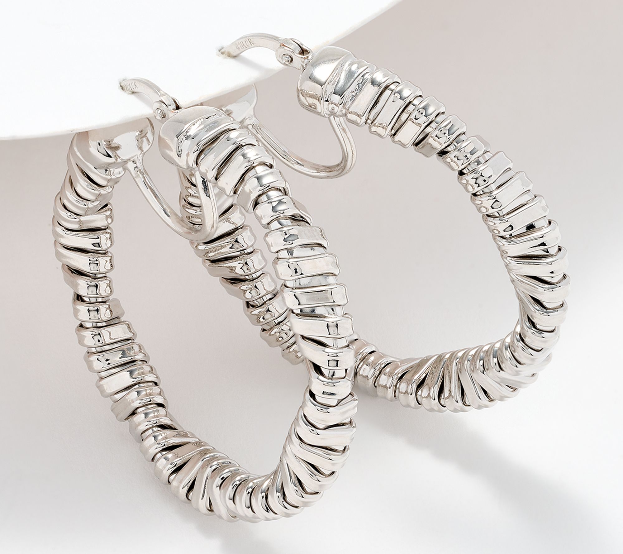 David Markstein Bronze Tubogas Twist 1-3/8" Hoop Earrings