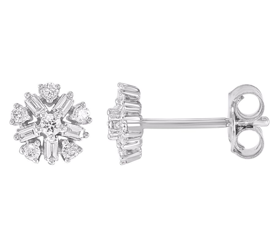 Affinity Diamonds 0.20 cttw Cluster Stud Earrings, Sterling