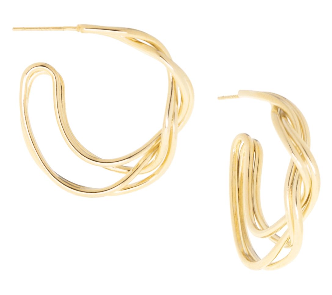 Marlyn Schiff 1-1/4" Twisted Hoop Earrings