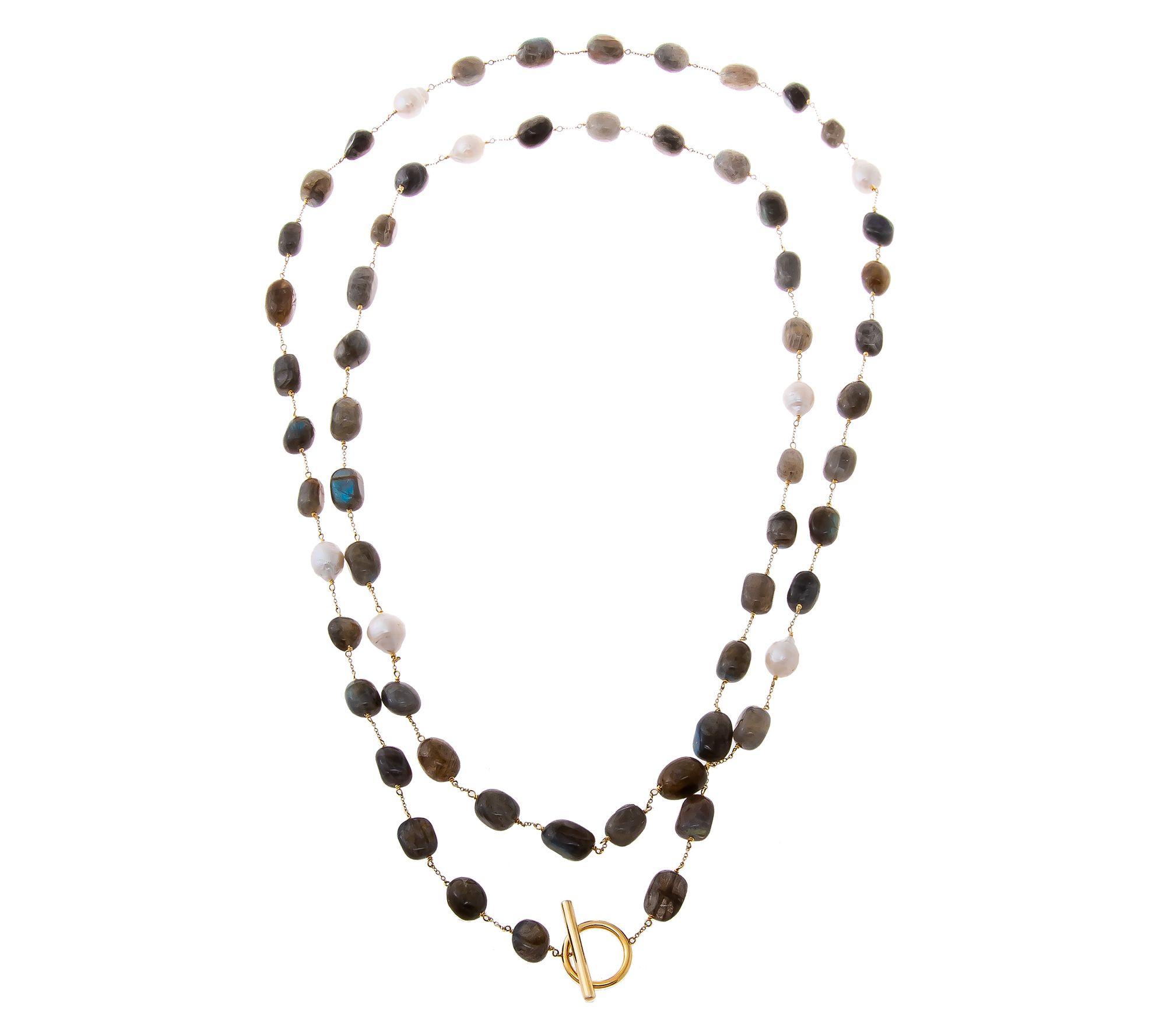 Affinity Gems Multi-Gemstone Toggle Necklace, 14K Plated