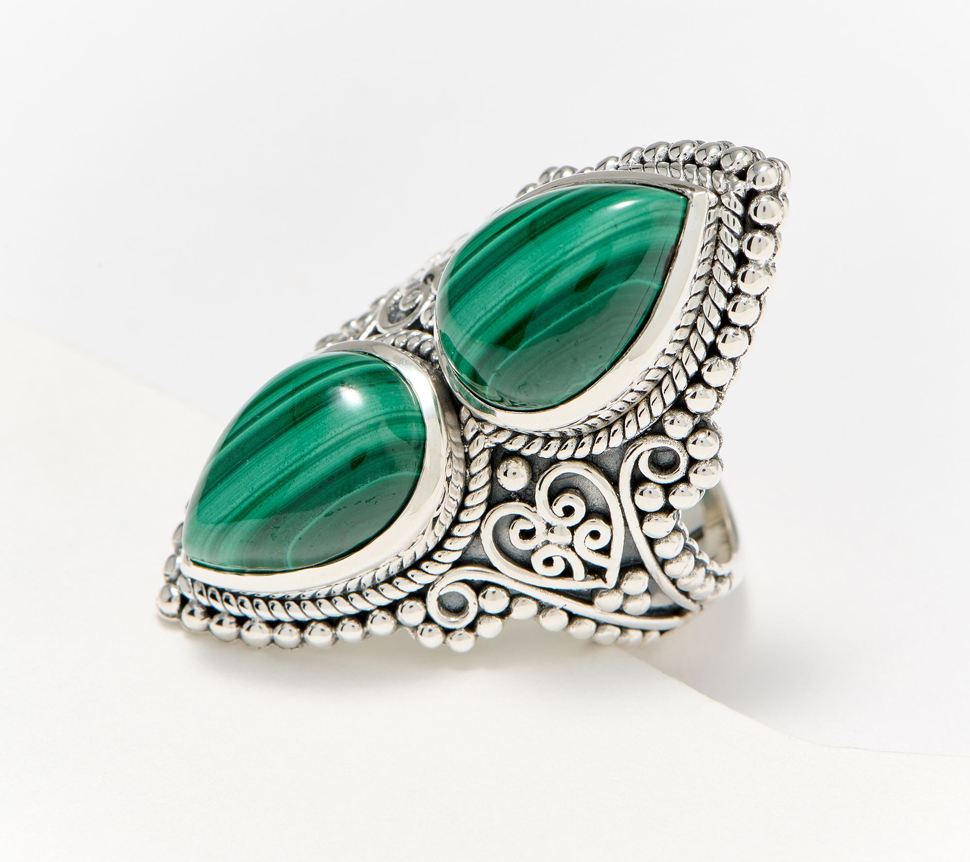 "As Is" Artisan Crafted by Robert Manse SS Elongated Gemstone Ring