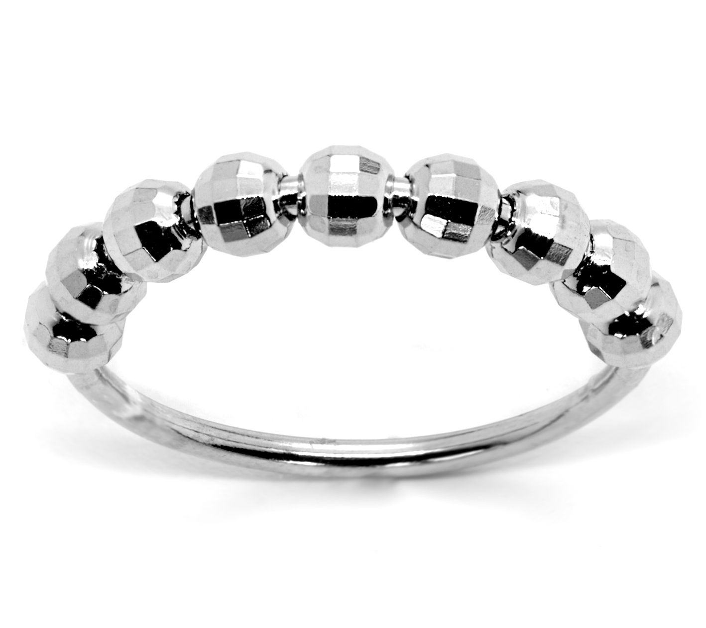 Or Paz Sterling Silver Disco Beaded Spinner Ring