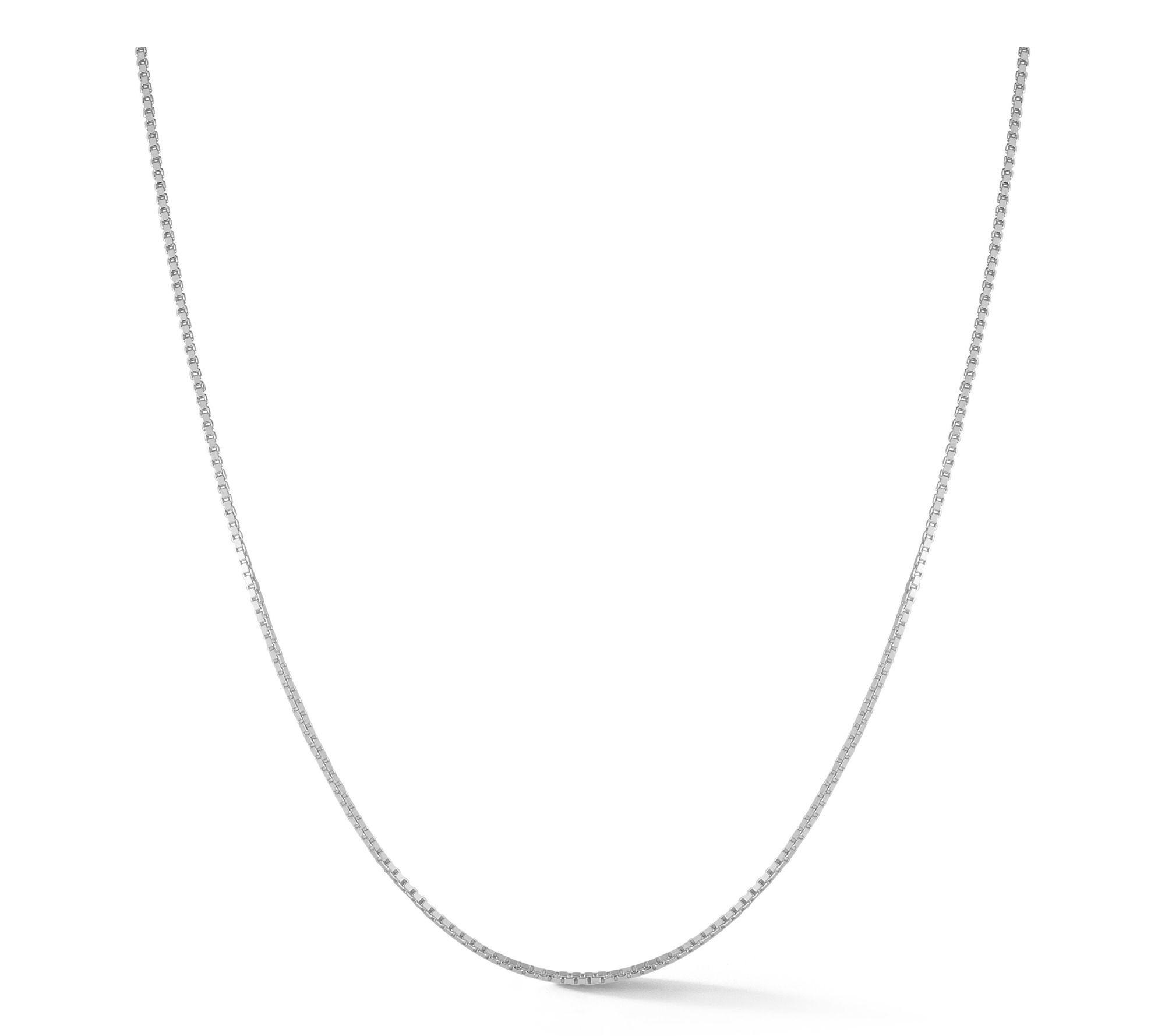 Italian Silver 16" Box Chain Necklace, Sterling