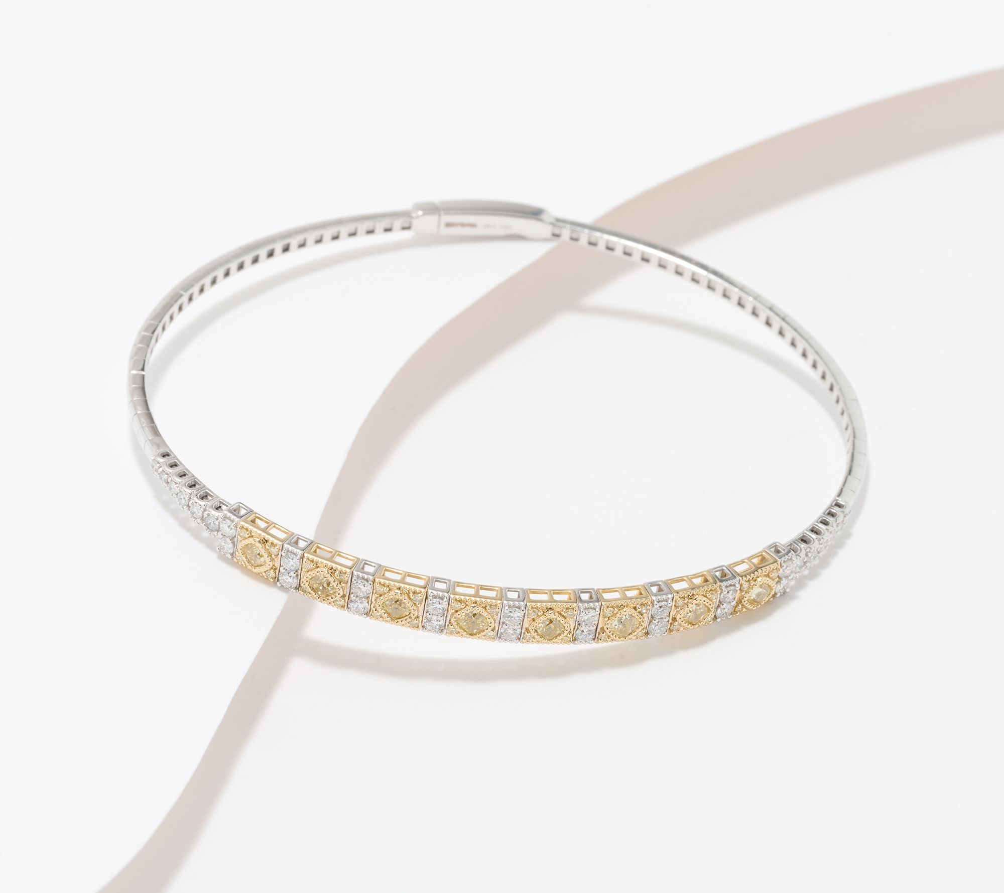 Affinity Diamonds 1.45 cttw Fancy Yellow & White Diamond Bangle