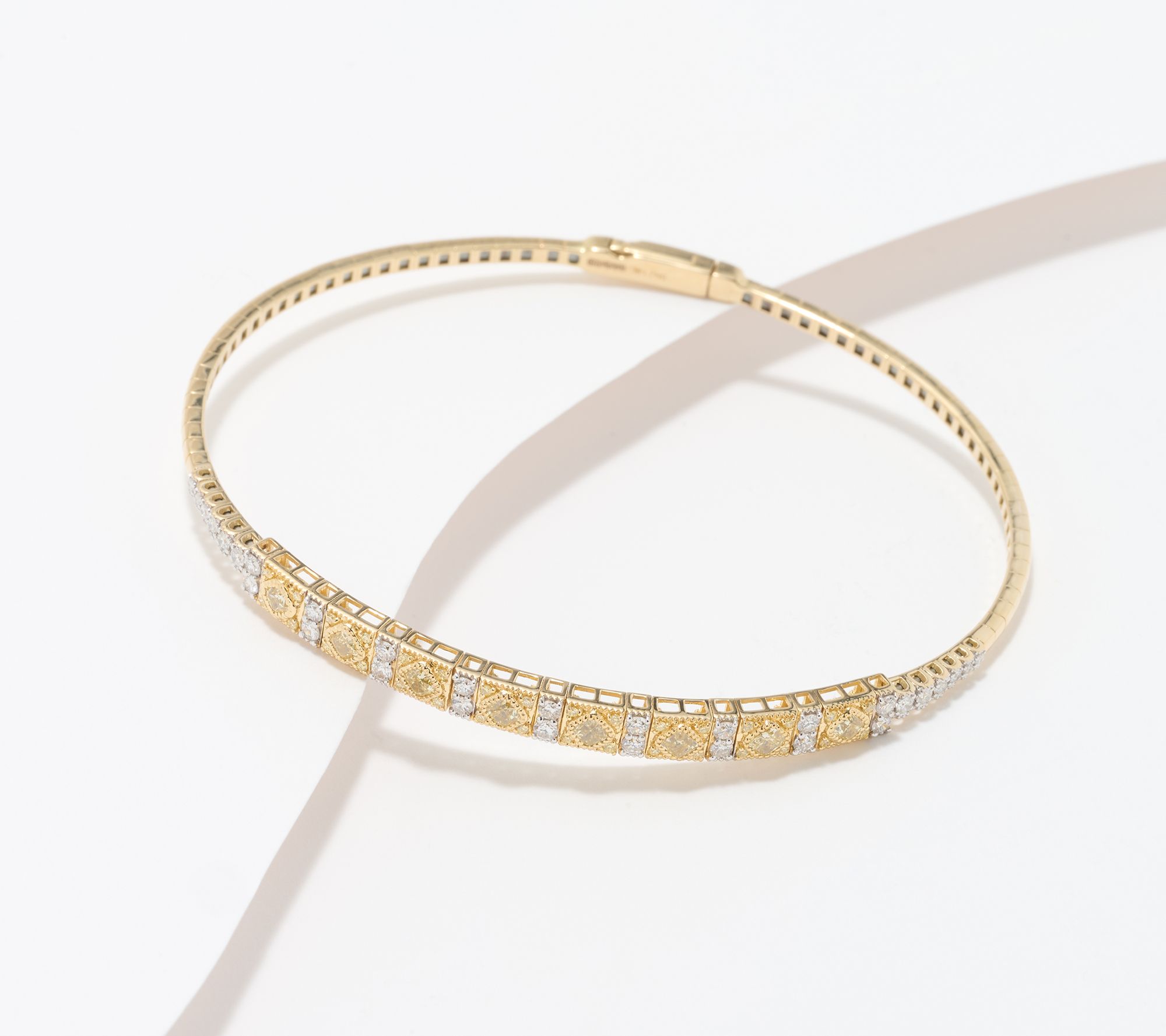 Affinity Diamonds 1.45 cttw Fancy Yellow & White Diamond Bangle