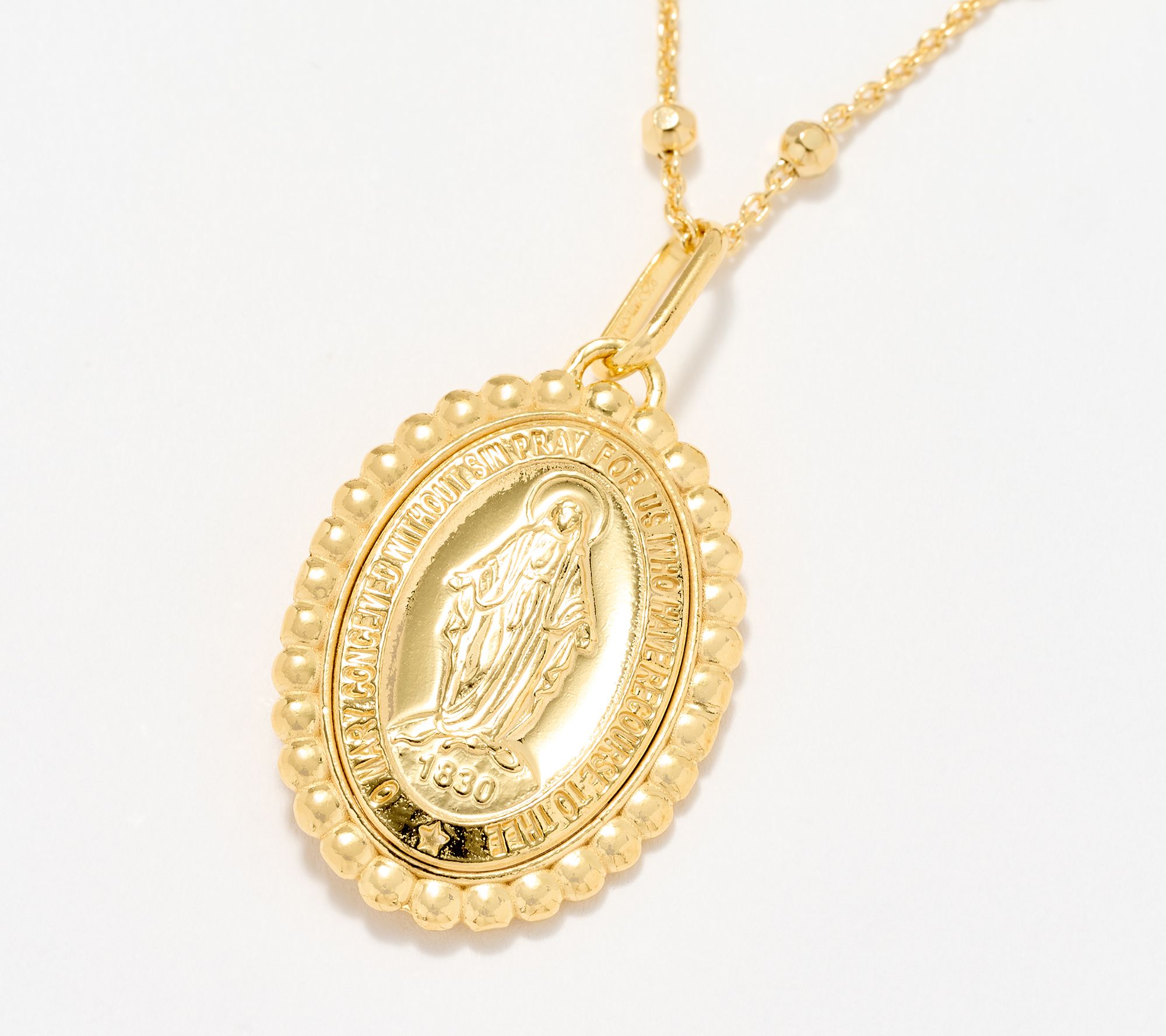 "As Is" David Markstein Sterling Miraculous Medal Necklace