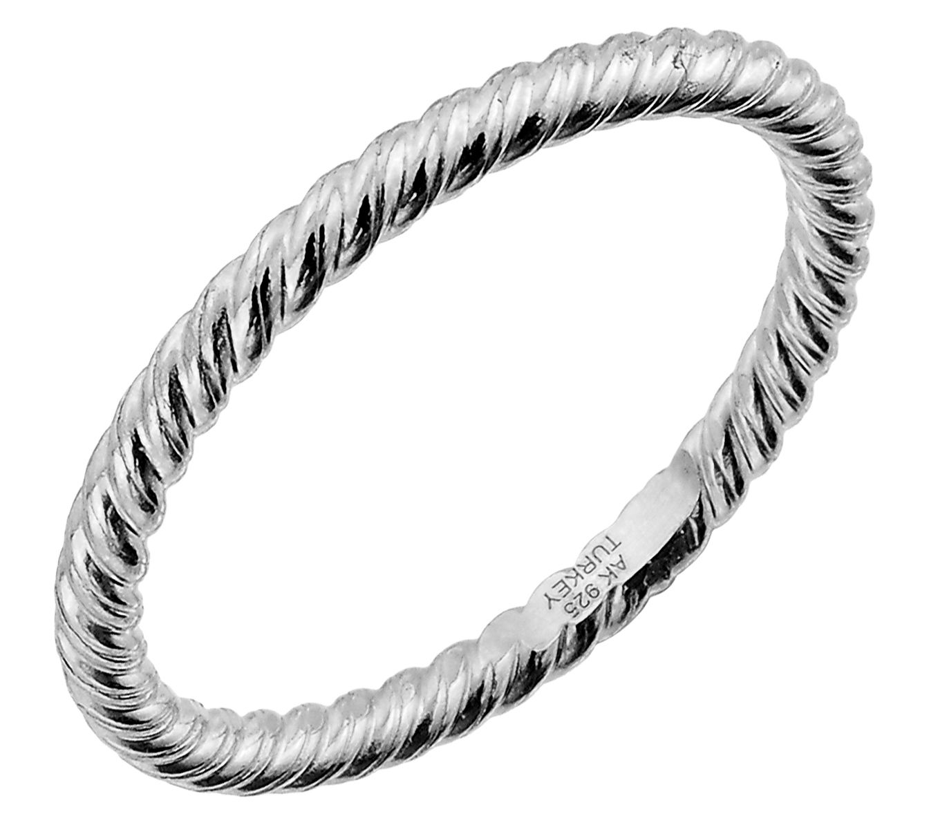 Silver Style High Polished Twisted Band Ring, Sterling