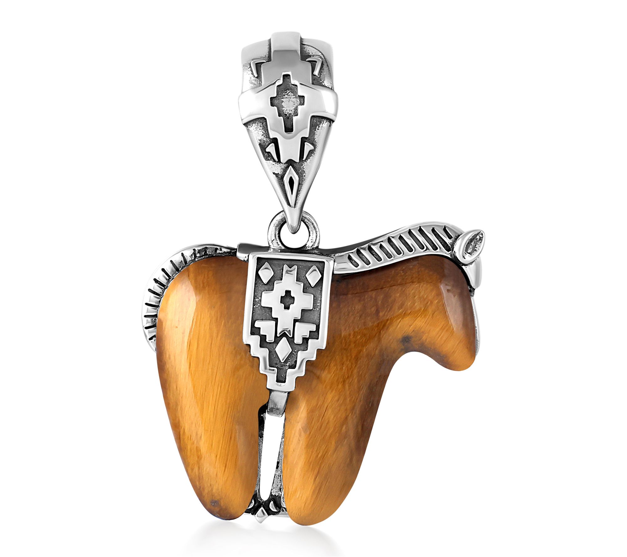 American West Sterling Silver Tiger's Eye HorseEnhancer