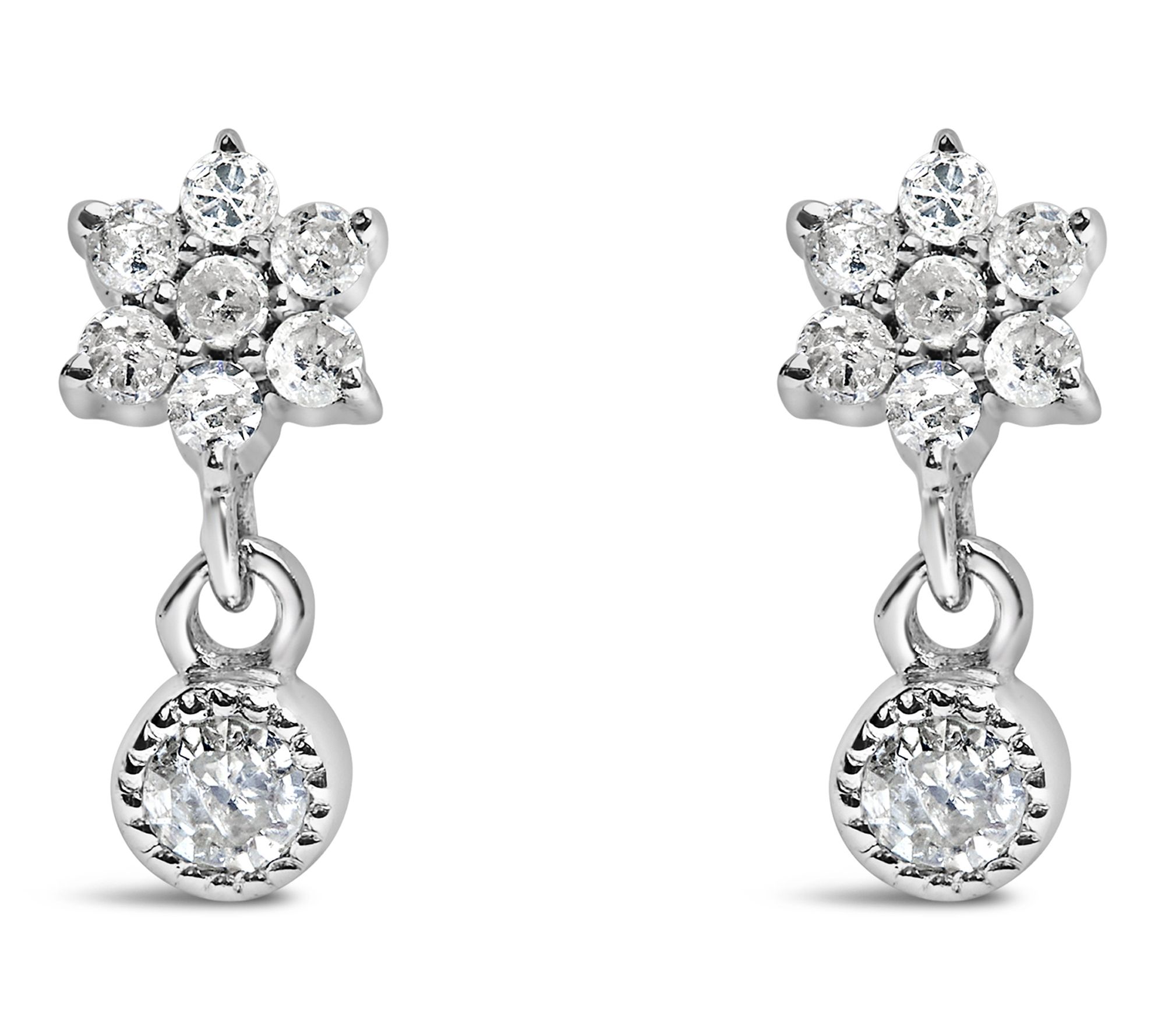 Haus of Brilliance Diamond Accent Drop Earrings, Sterling