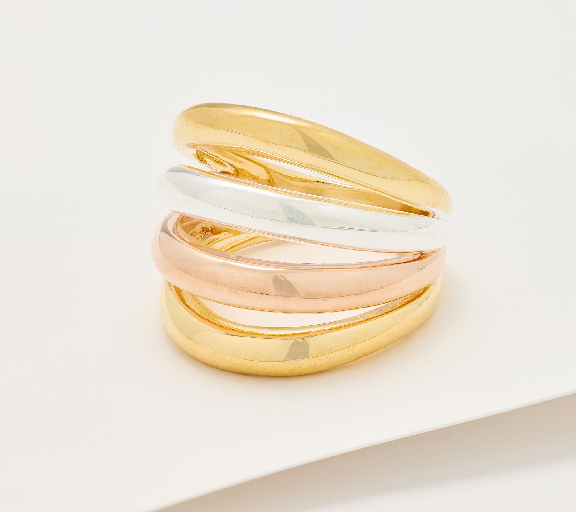 UltraFine 950 Silver Bold Multi Layered Band Ring