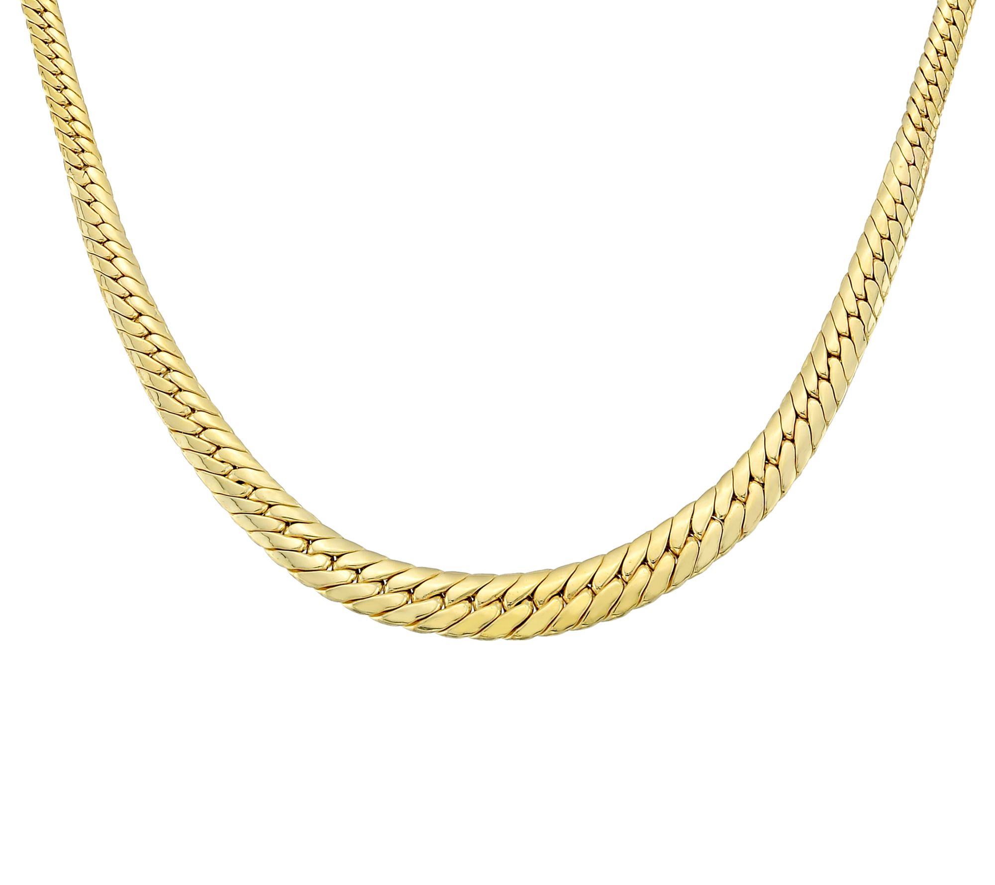 Silver Style Polished Graduated Curb Link 16" Necklace