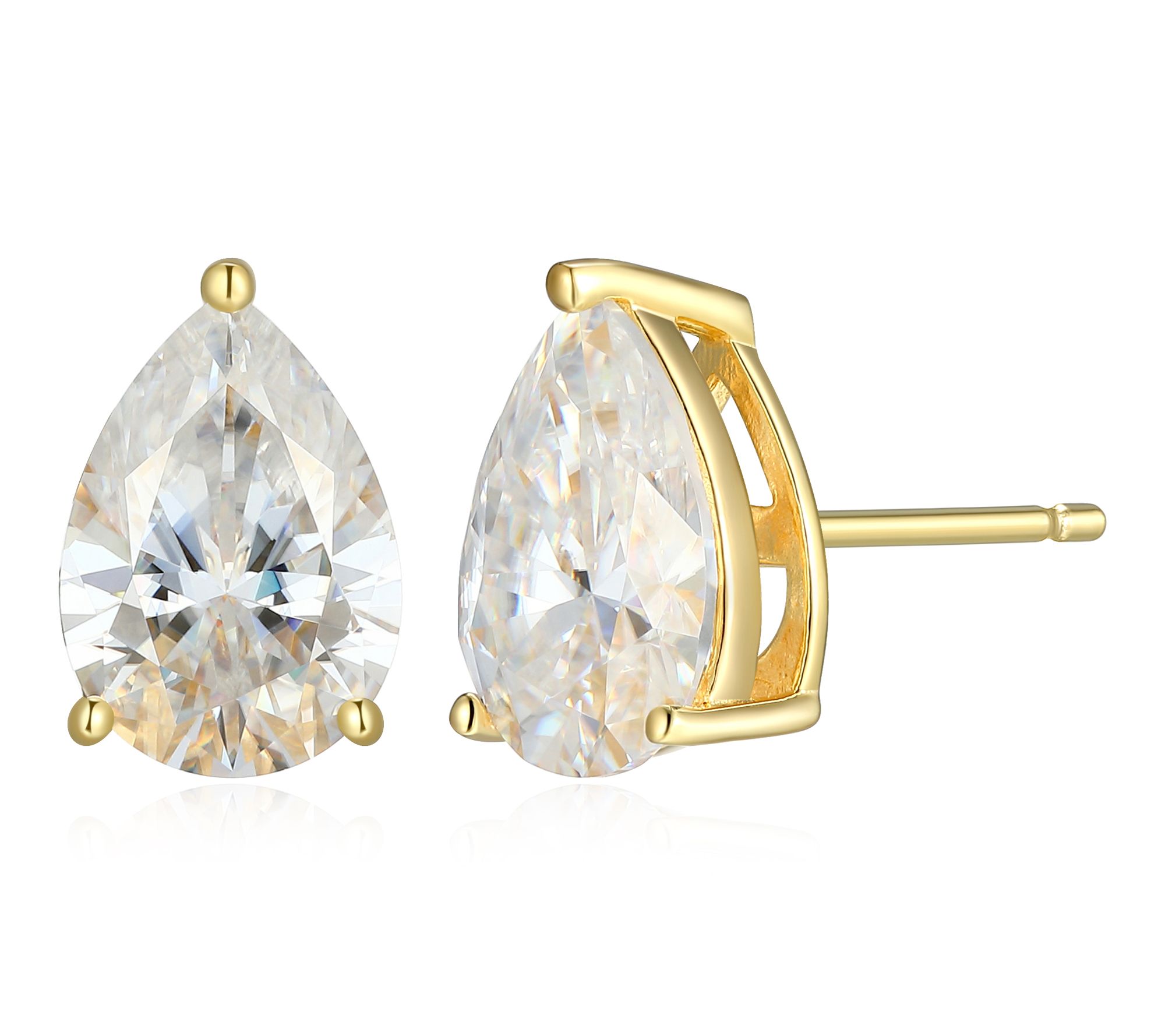 Moissanite 3.85 cttw Pear Cut Stud Earrings, Strling Silver