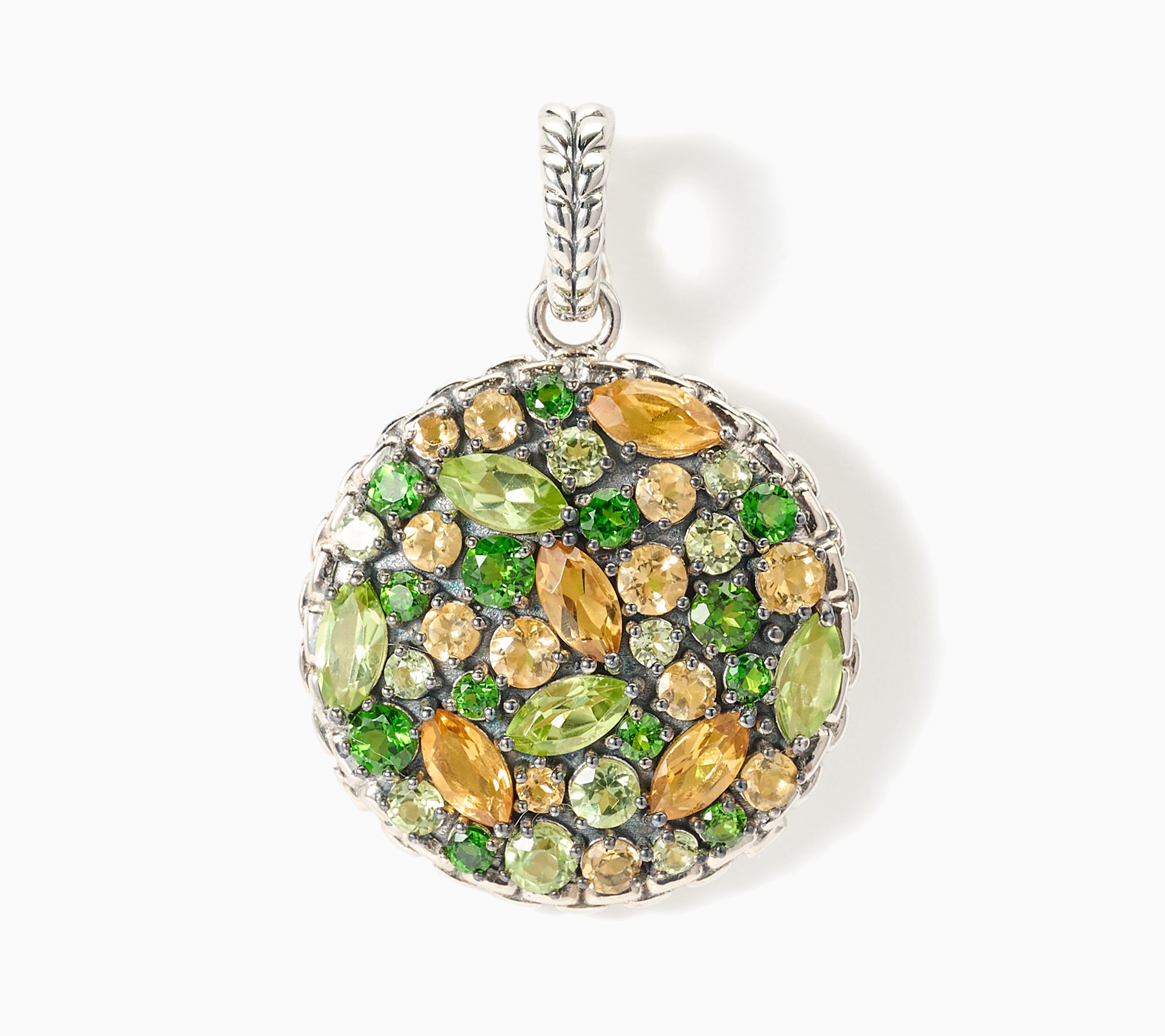 JAI Sterling Silver Multi-Gemstone Disc Enhancer, 7g