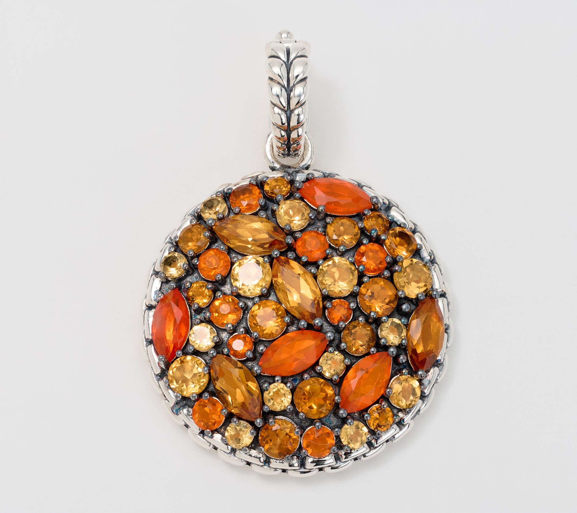 JAI Sterling Silver Multi-Gemstone Disc Enhancer, 7g