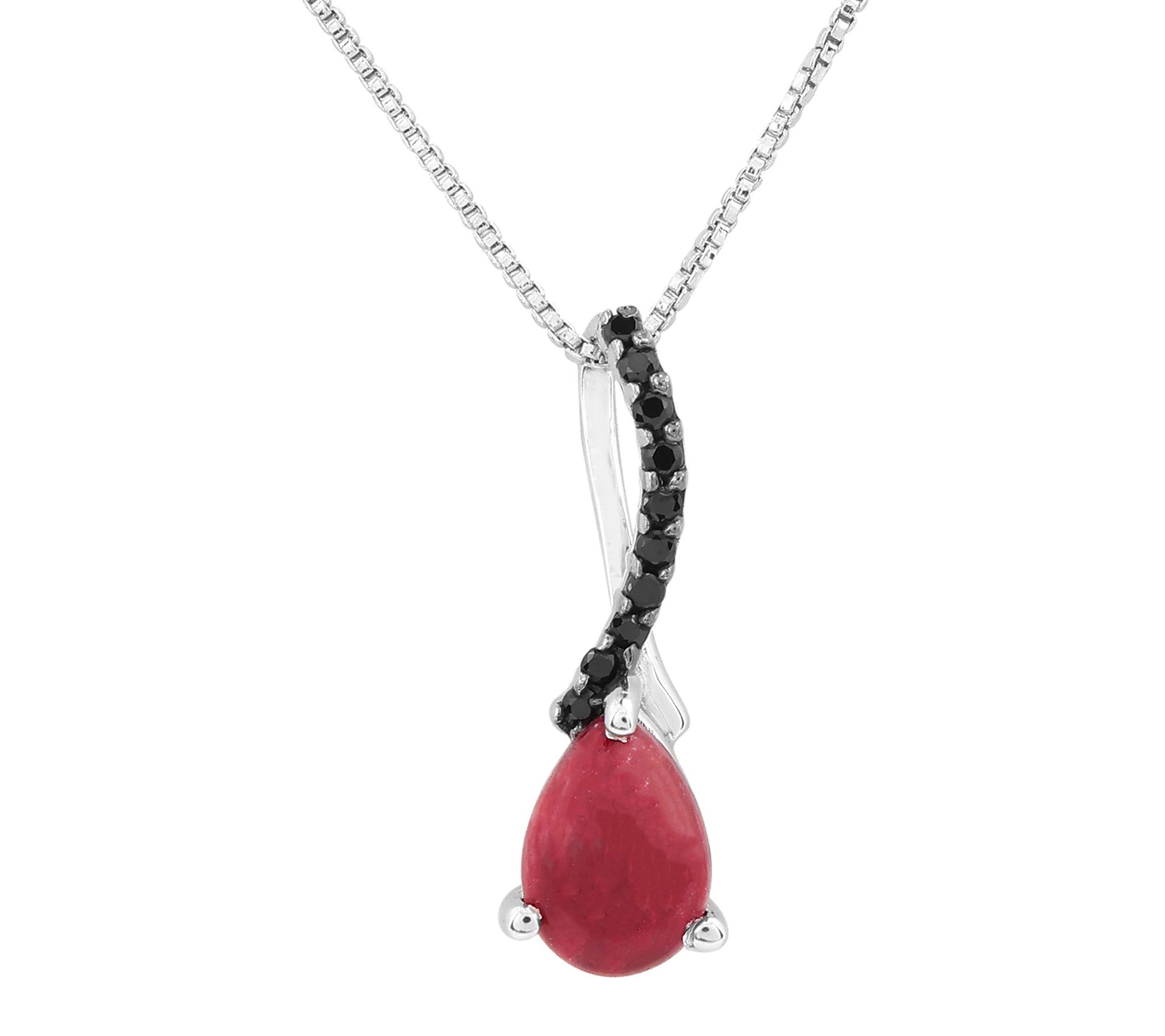 Affinity Gems Corundum Ruby & Spinel Necklace Chain, Sterling