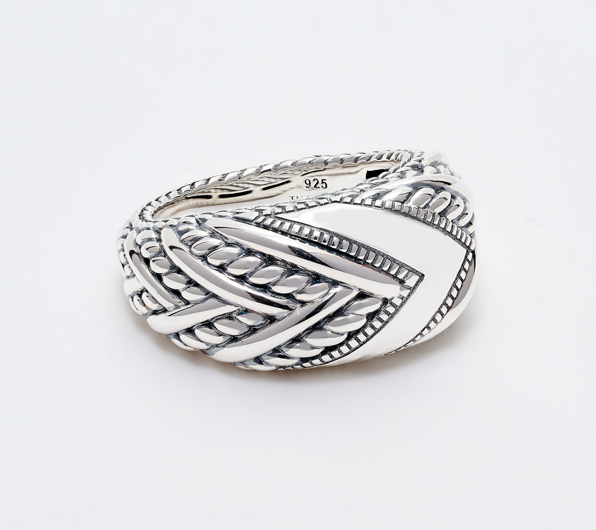 JAI Sterling Silver Hammered & Legacy Texture Ring