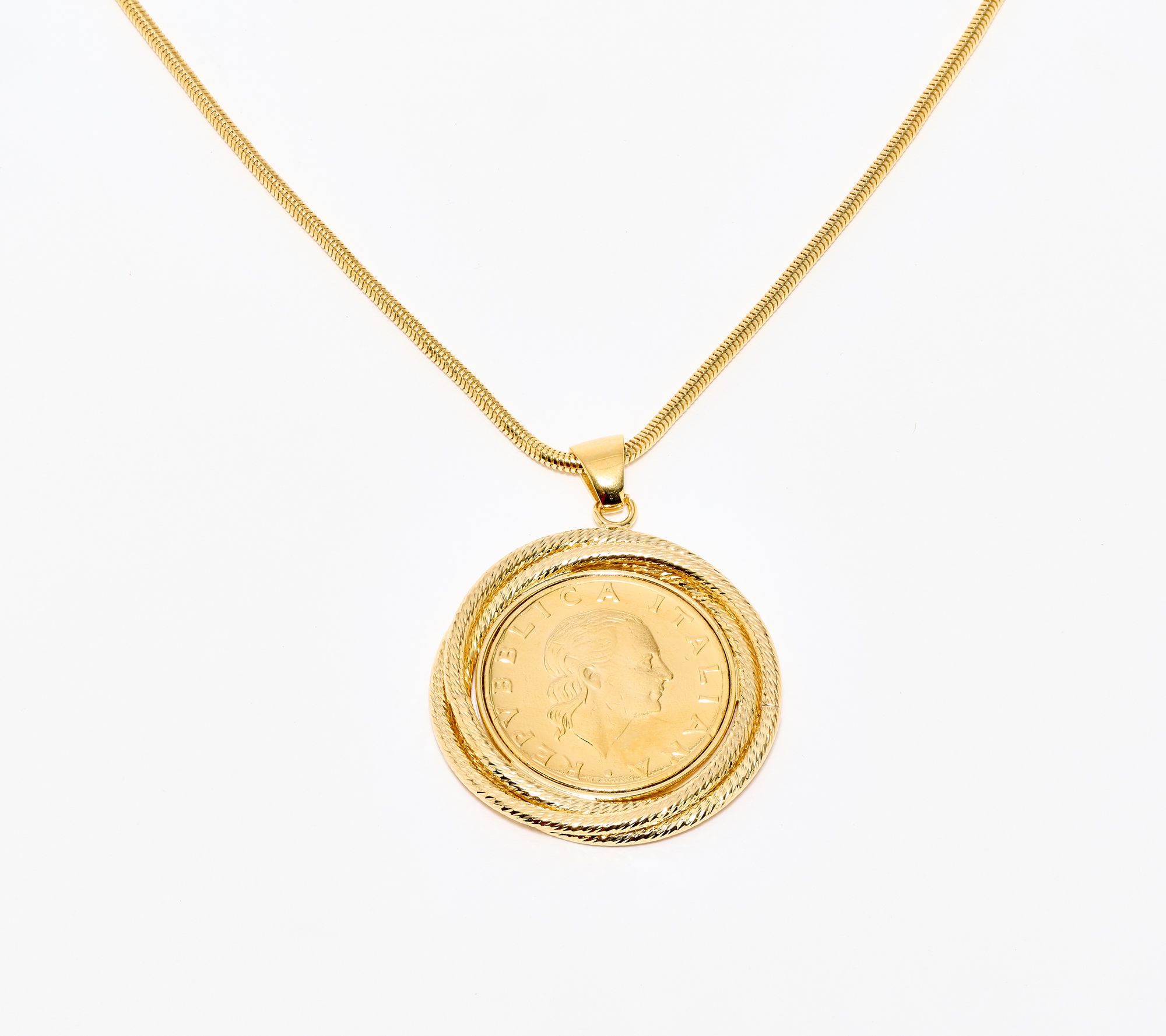 "As Is" David Markstein Bronze Triple Wrapped 200 Lira Necklace