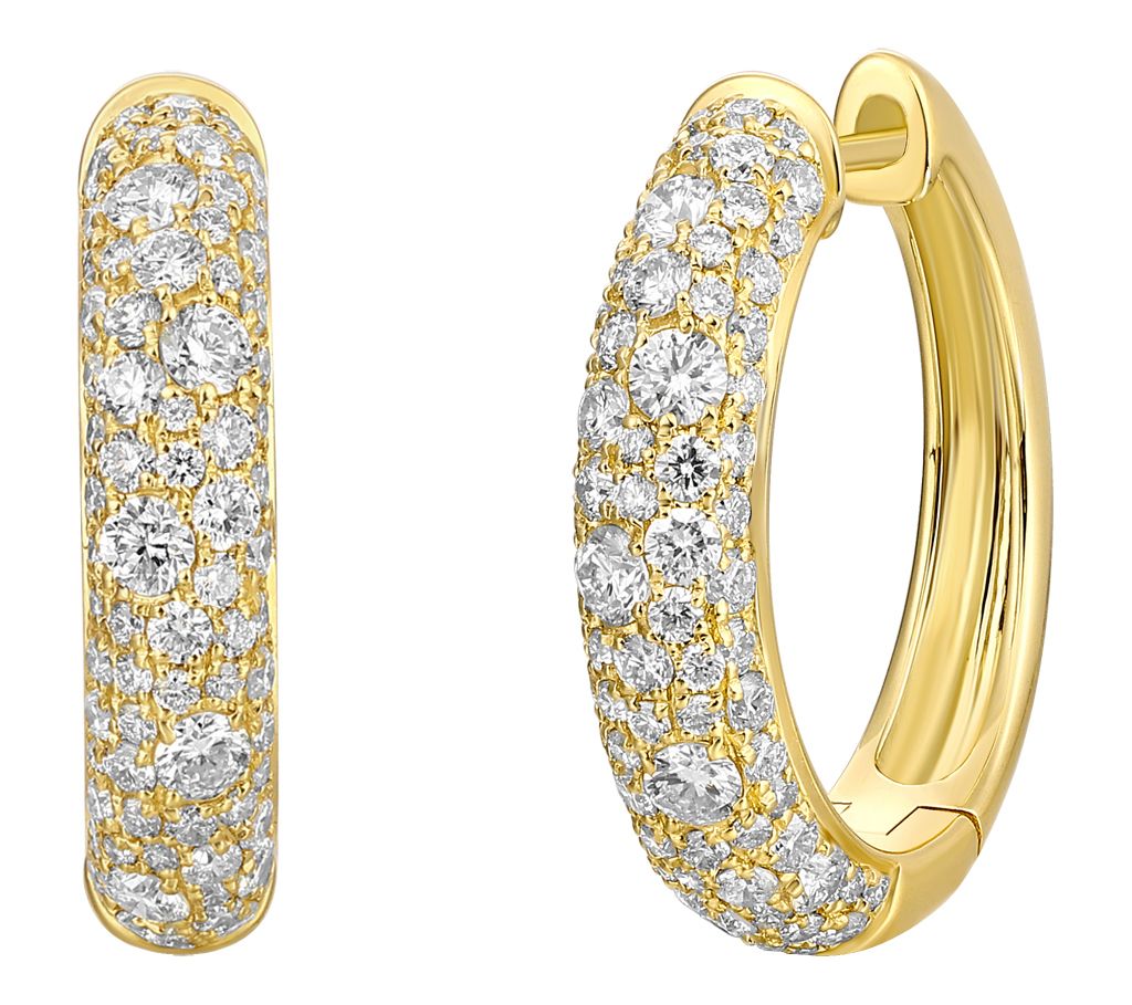 Smiling Rocks Lab Grown Diamonds 1.43 cttw Hoops, 14K Gold