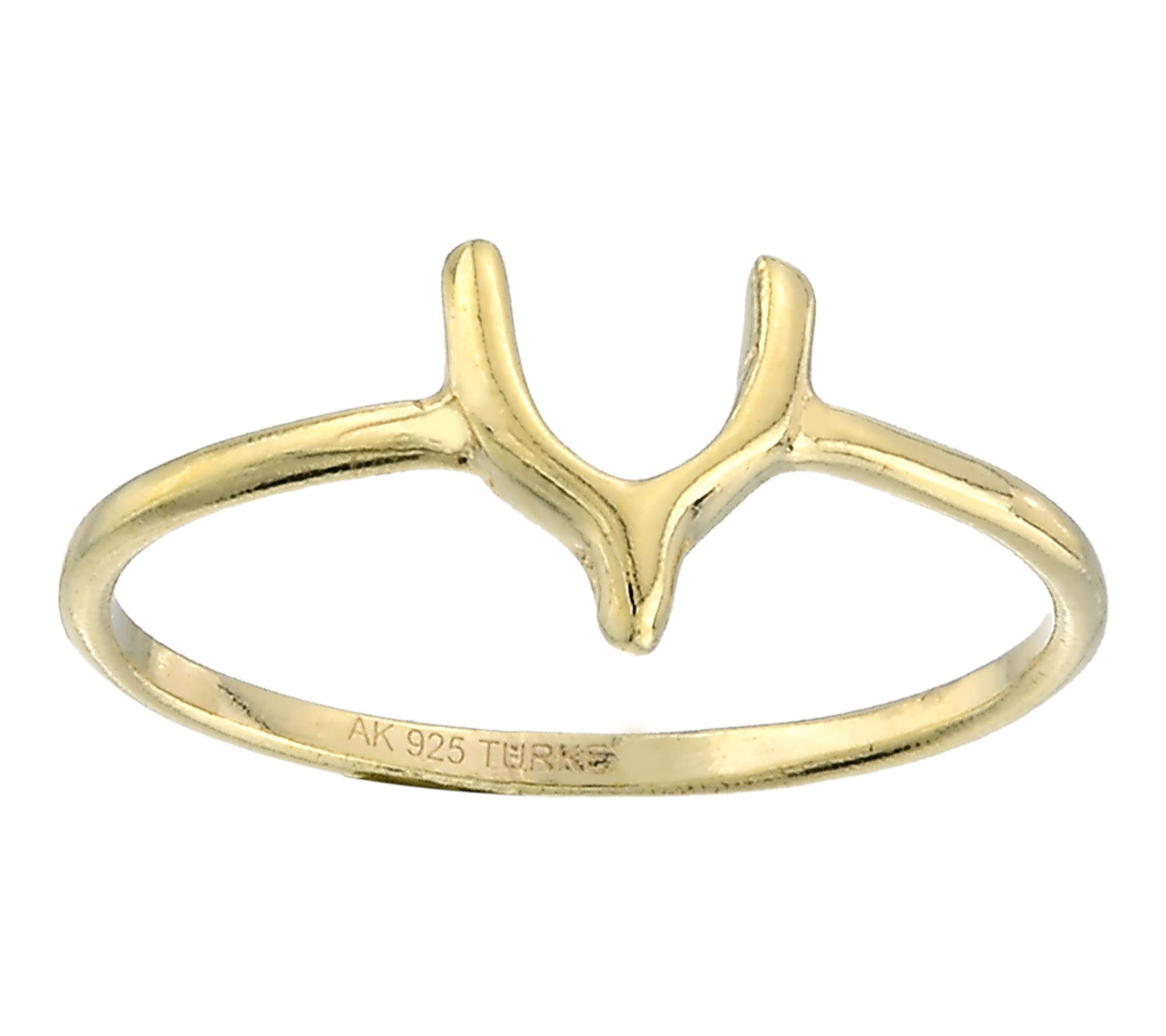 Silver Style Wishbone Design Band Ring, Sterling Silver