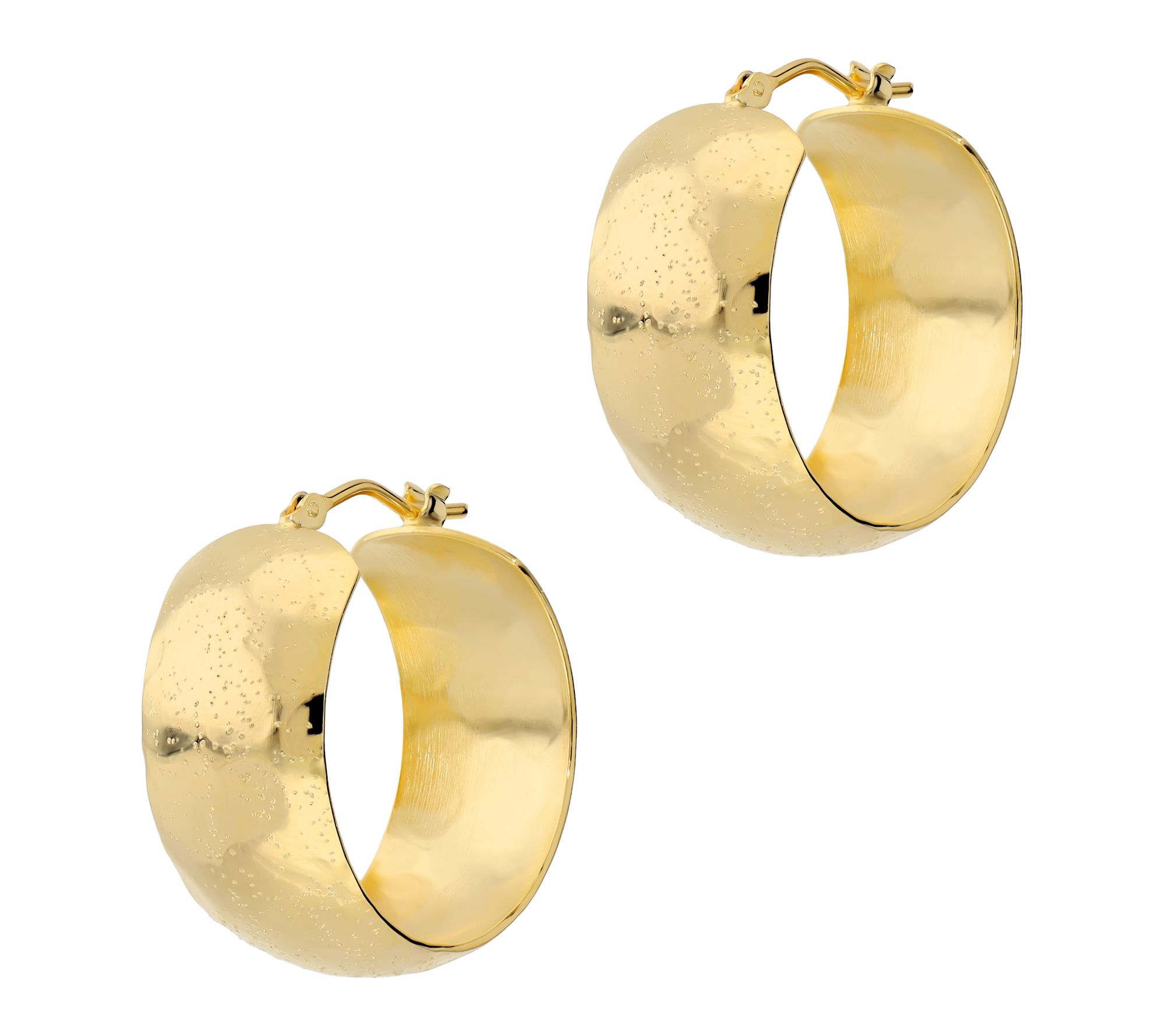 Bronzo Italia Stardust 1" Hoop Earrings, 18K Gold Plated