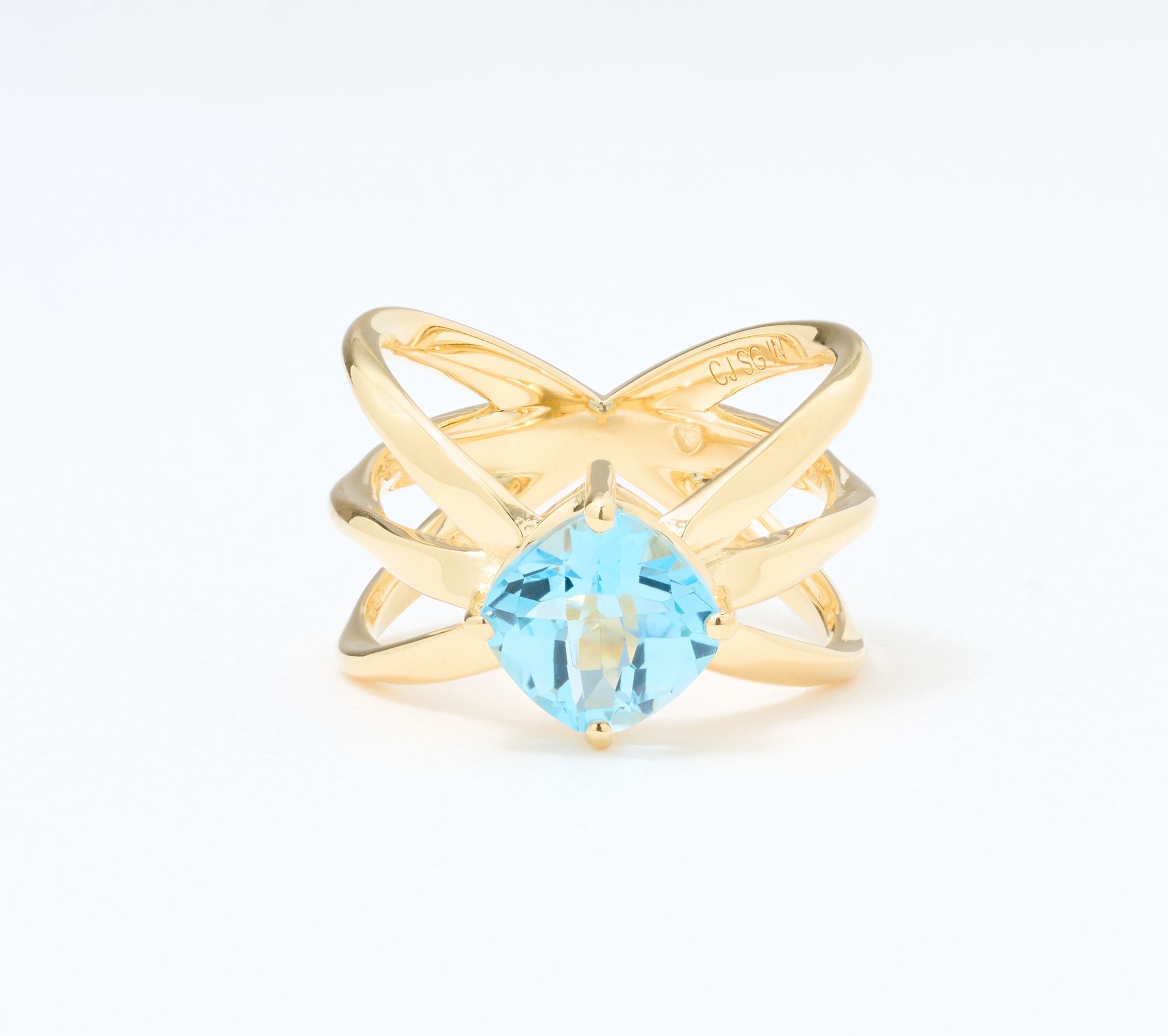 Christian James by Scott Grimes 14K Plated Gemstone Cushion Ring