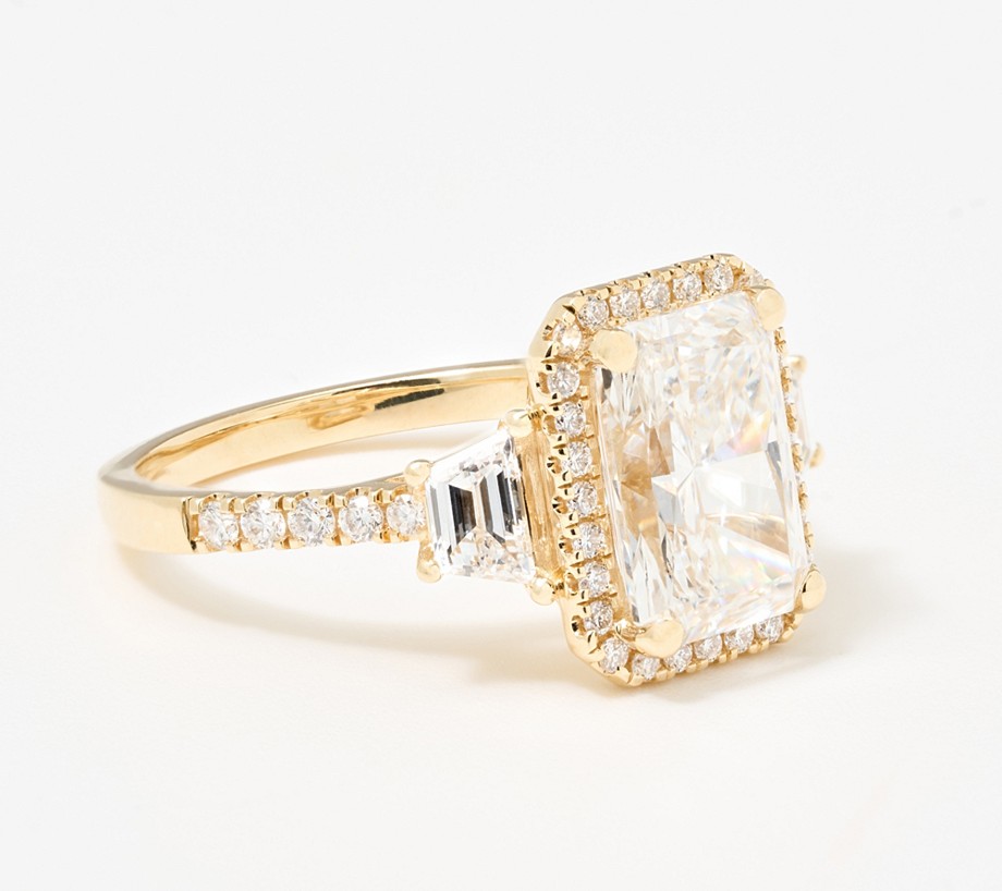 Fire Light Lab Grown Diamonds 3.75 cttw Radiant Cut Ring, 14k