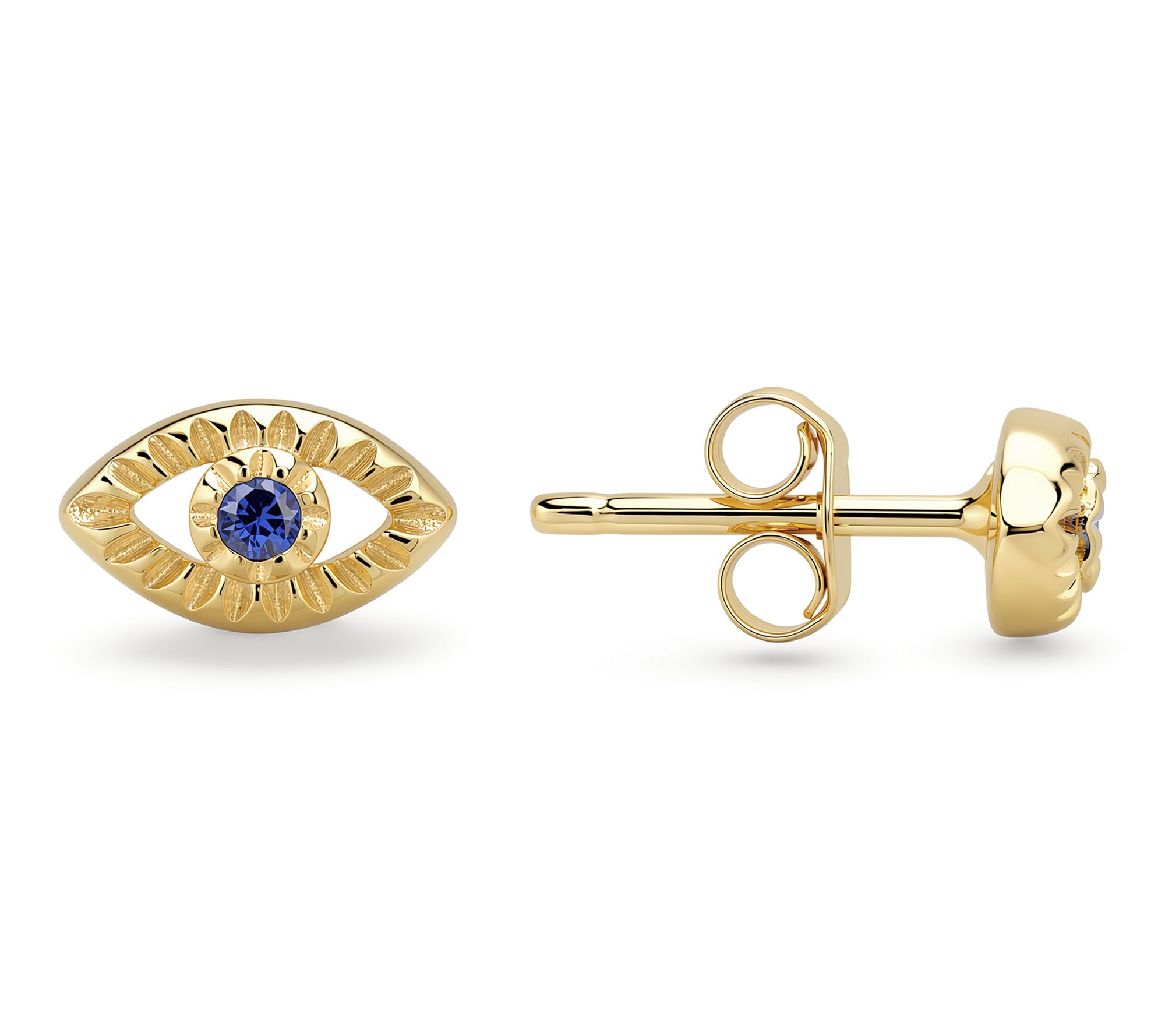 Diamonique Petite Evil Eye CZ Stud Earrings, Sterling Silver