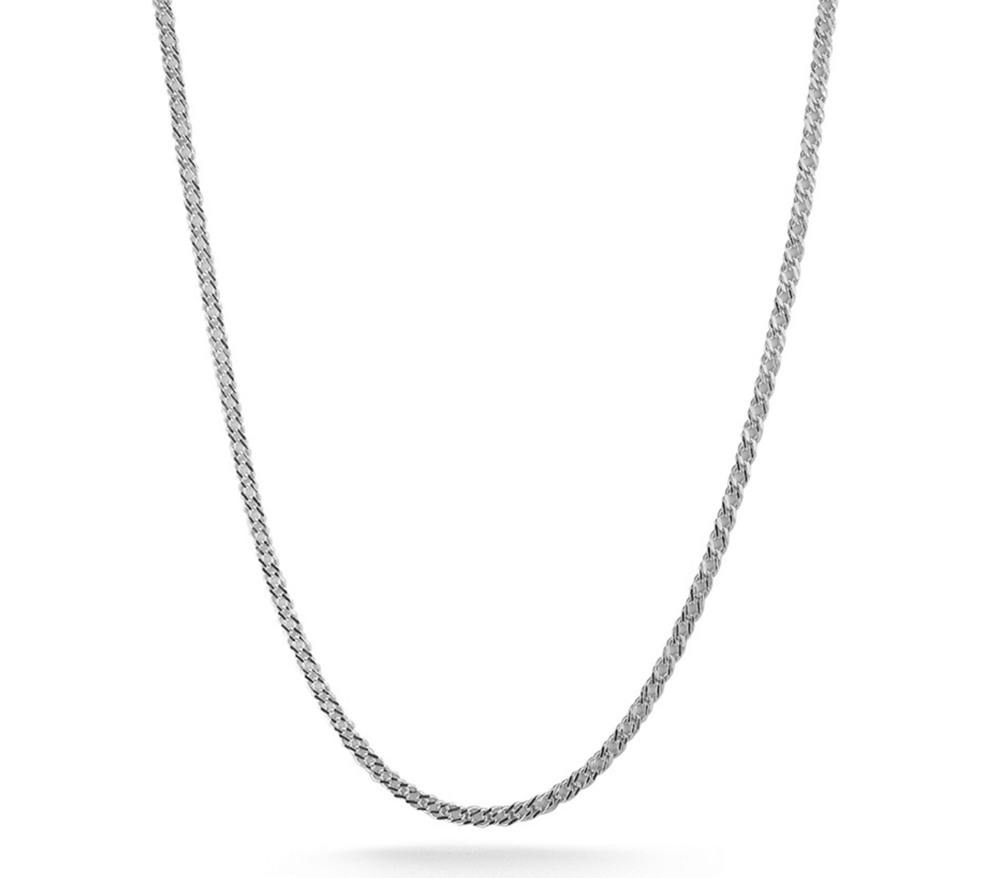 Italian Silver 18" Double Curb Chain Necklace, Sterling