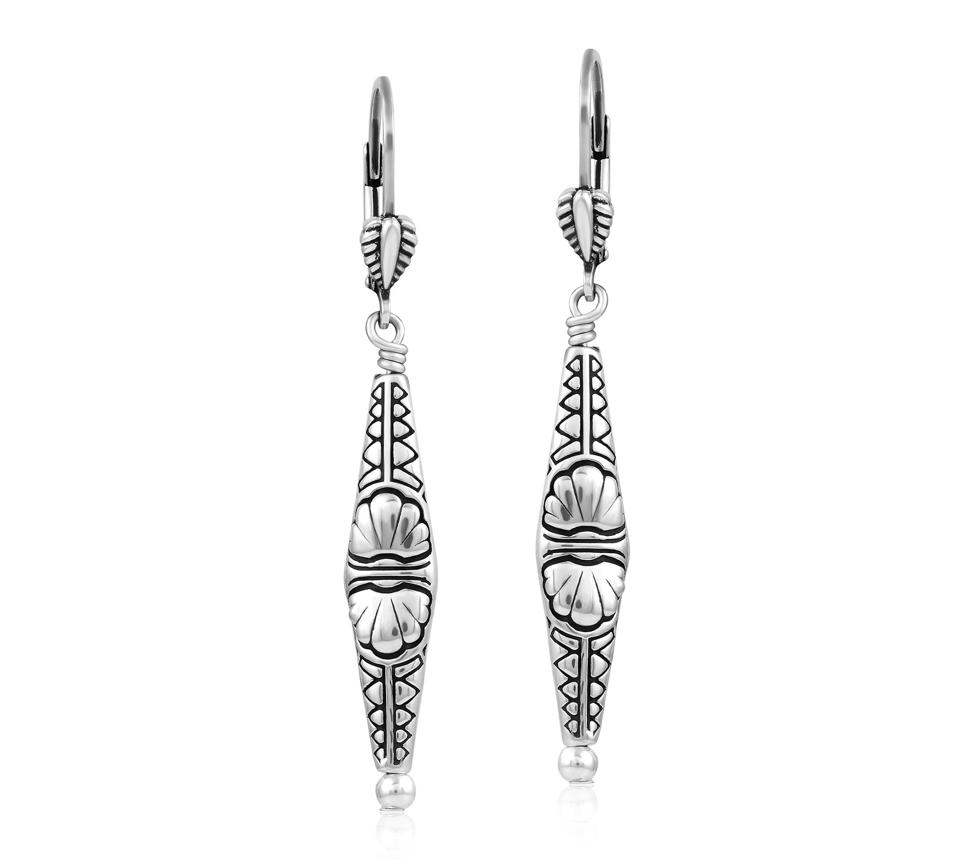 American West Sterling Taper Bead Lever Back Earrings