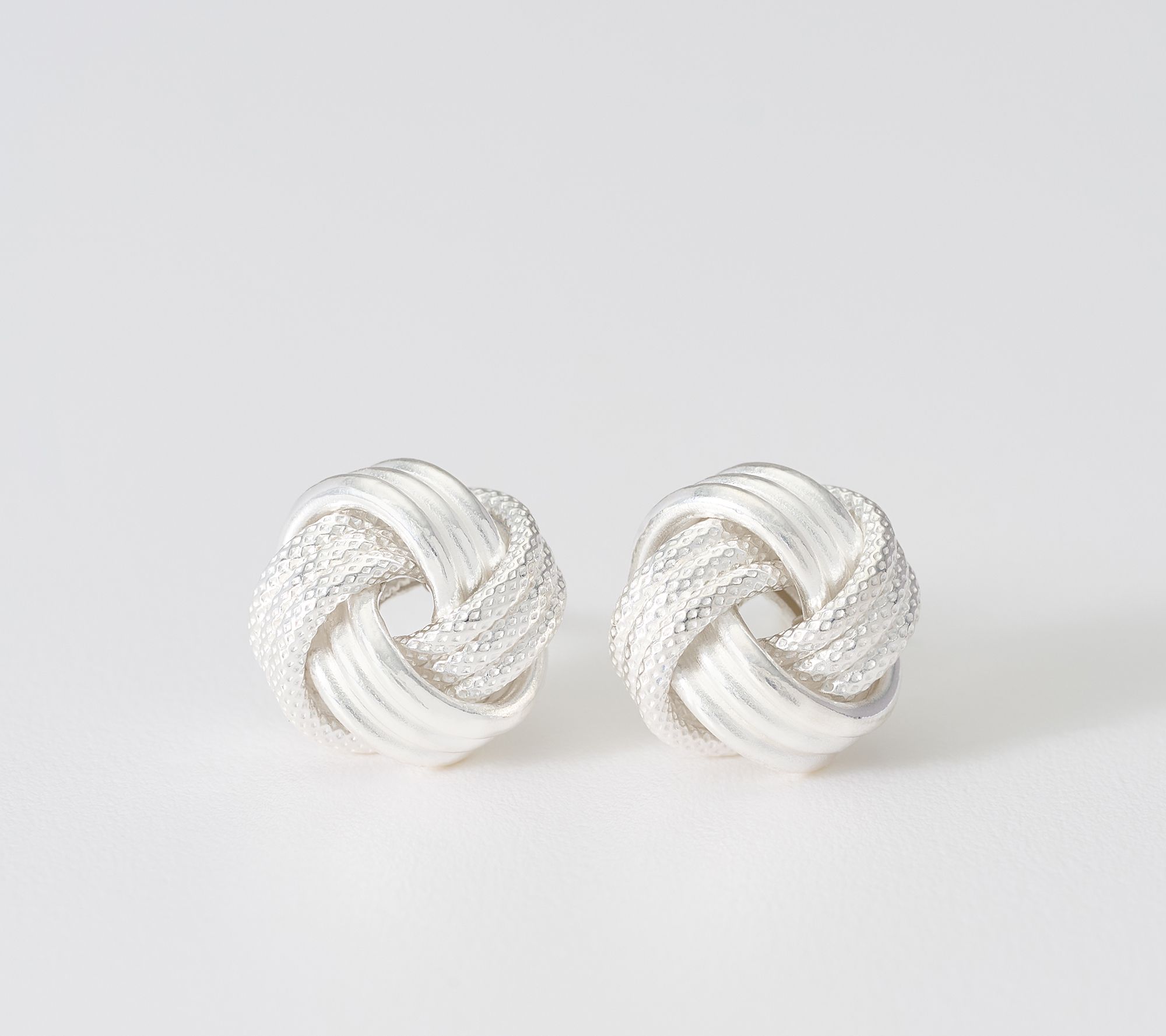 Ultrafine 950 Polished & Textured Knot Stud Earrings