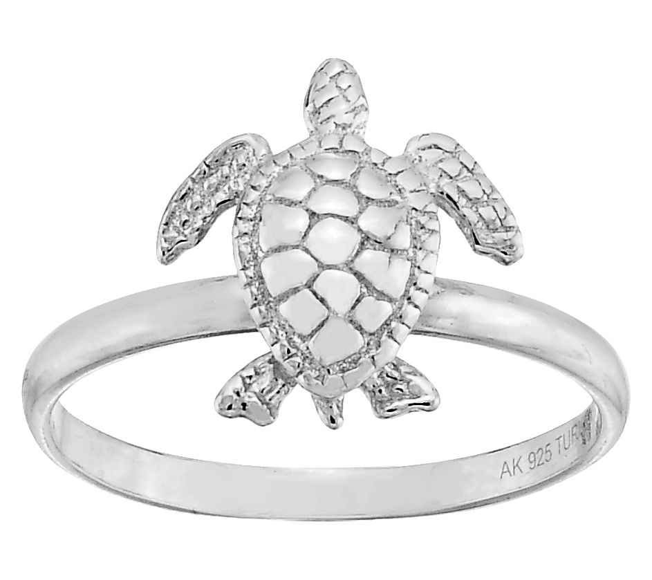 Silver Style Baby Turtle Ring, Sterling